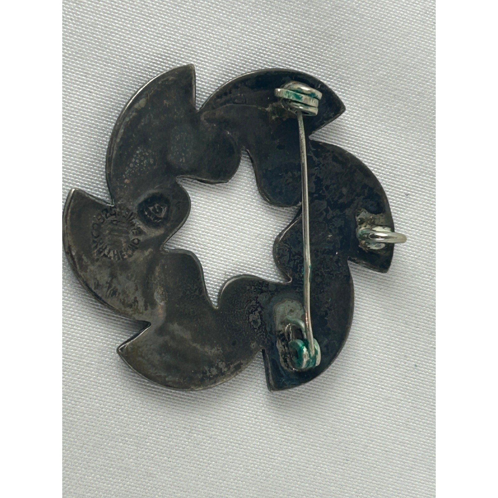 Mexico 925 Sterling Silver Abalone Vintage Brooches Mid Century Modern Lot 4