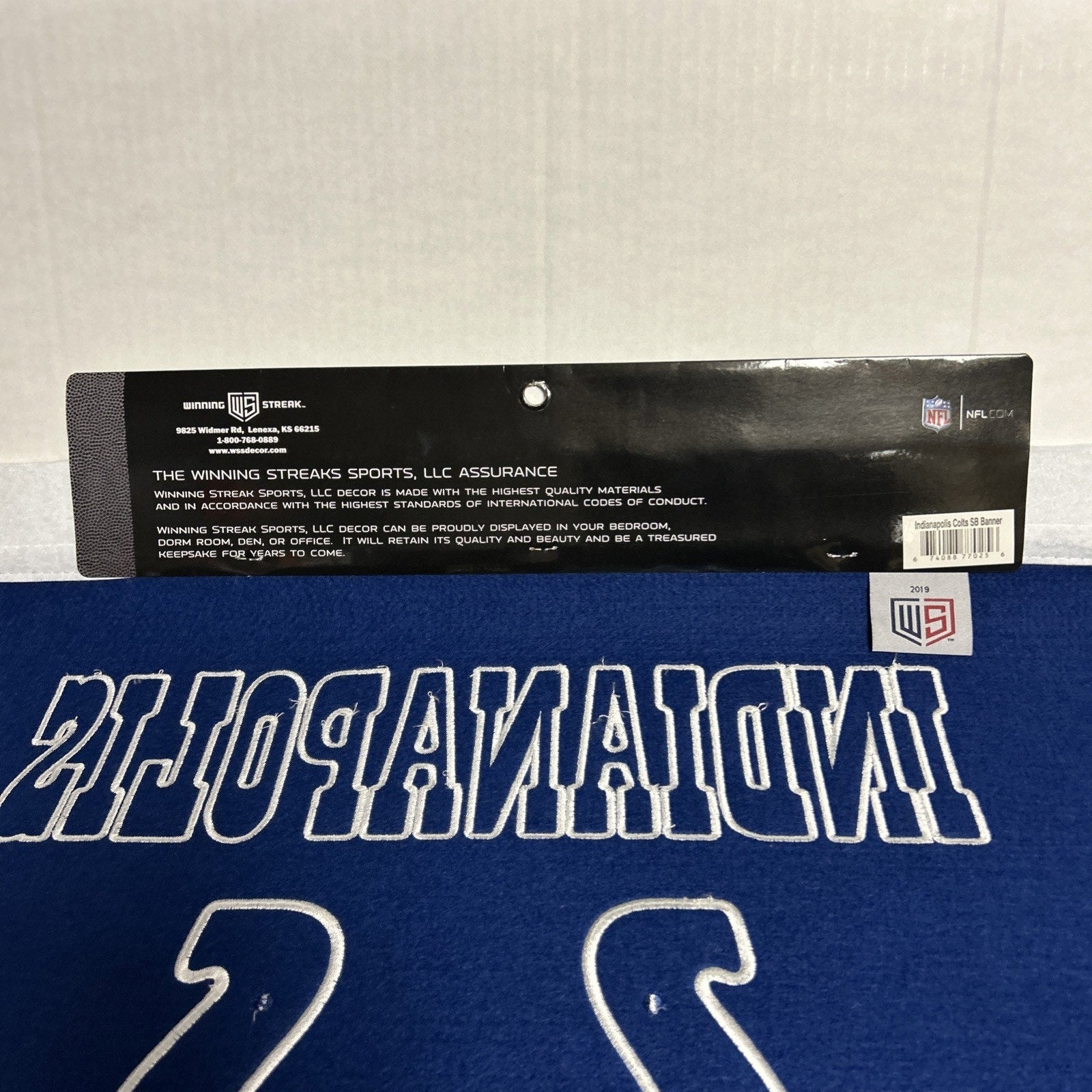 Indianapolis Colts Wool Blend NFL Champions Banner, 24" x 36"