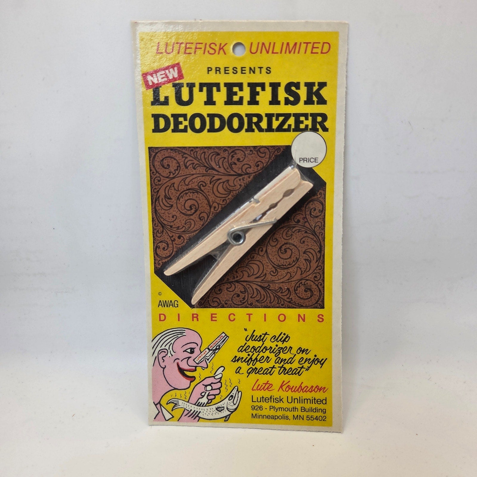 Lutefisk Unlimited Lutefisk Deodorizer Novelty Gag Item Clothespin