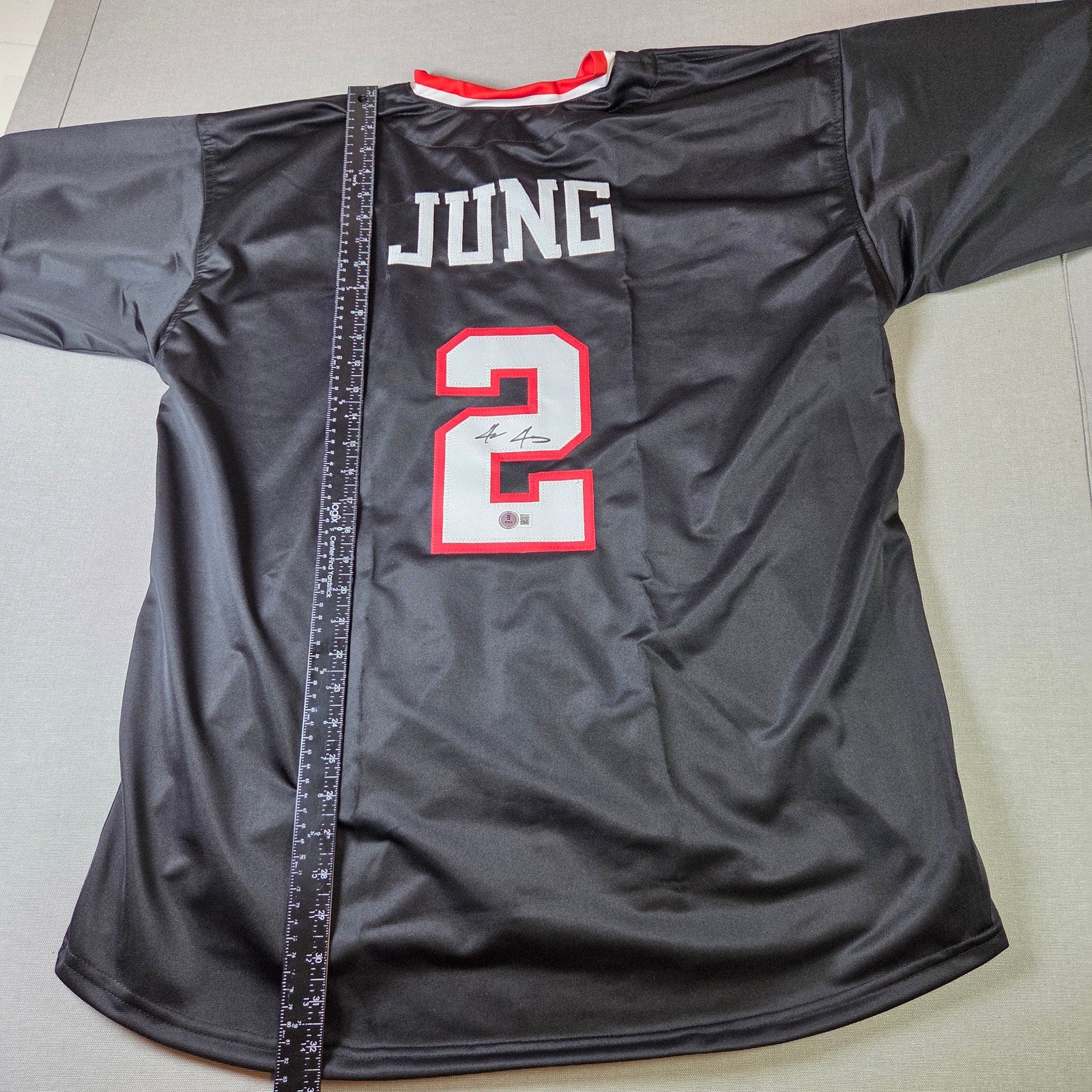 Jace Jung Signed Texas Tech Red Raiders Guns Up Baseball Jersey BAS Witness