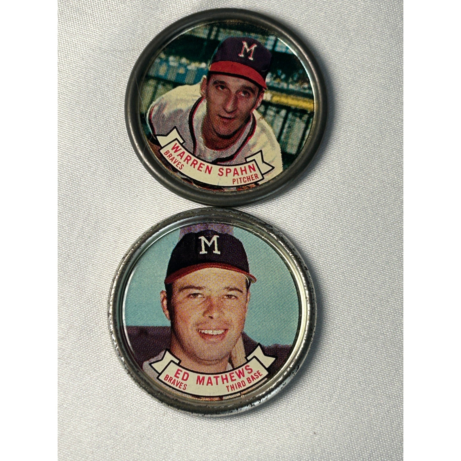 1964 Topps Baseball Coin Lot Hank Aaron Eddie Mathews Braves