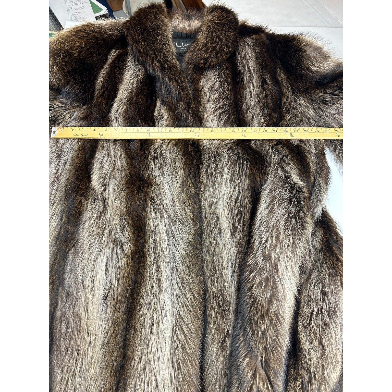 Vintage Alaskan Custom Furs 52" Natural Raccoon Coat w/ Dior Lining & Appraisals