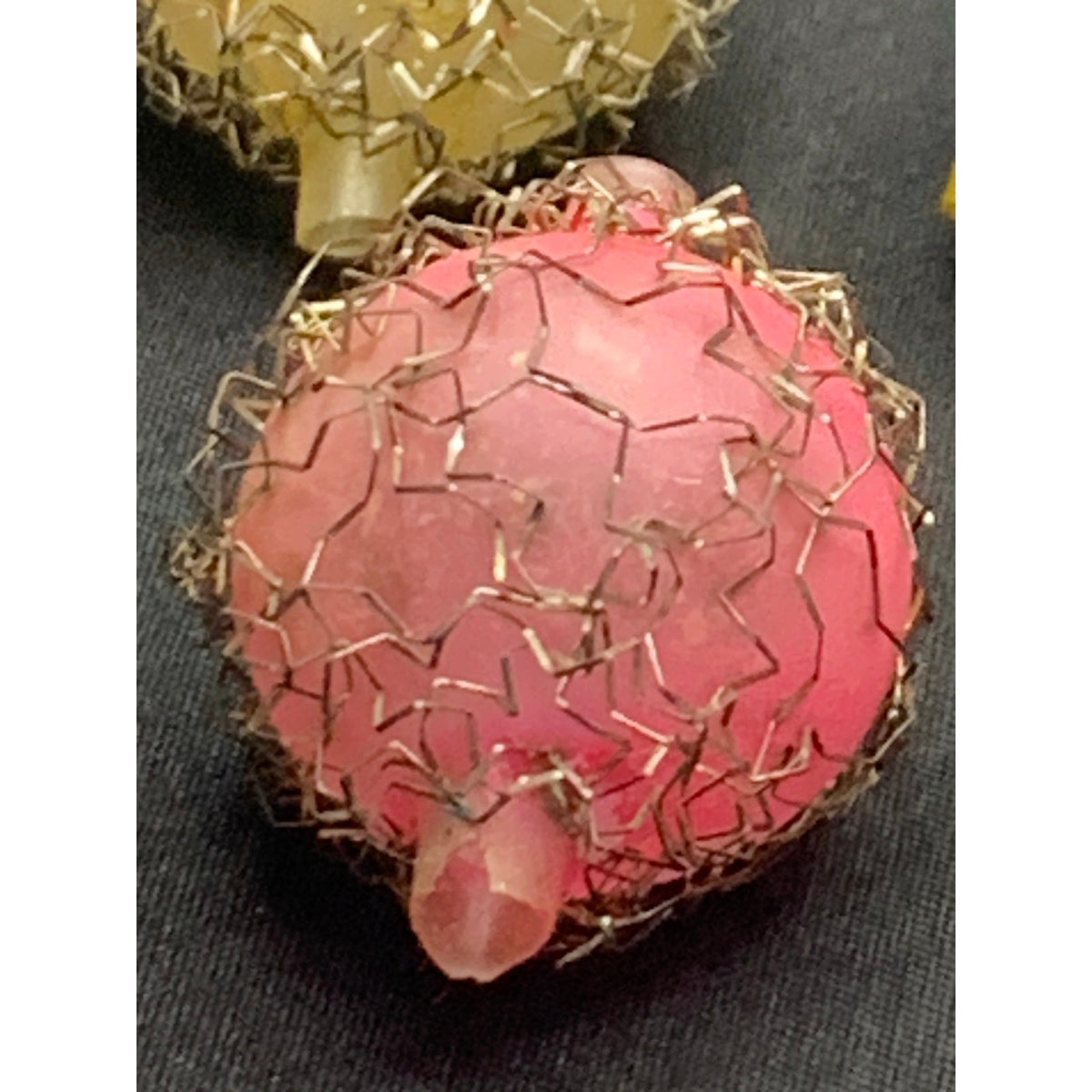 Vintage 1940s 1950s Wire Wrapped Glass Christmas Ornaments Mini Lot of 5