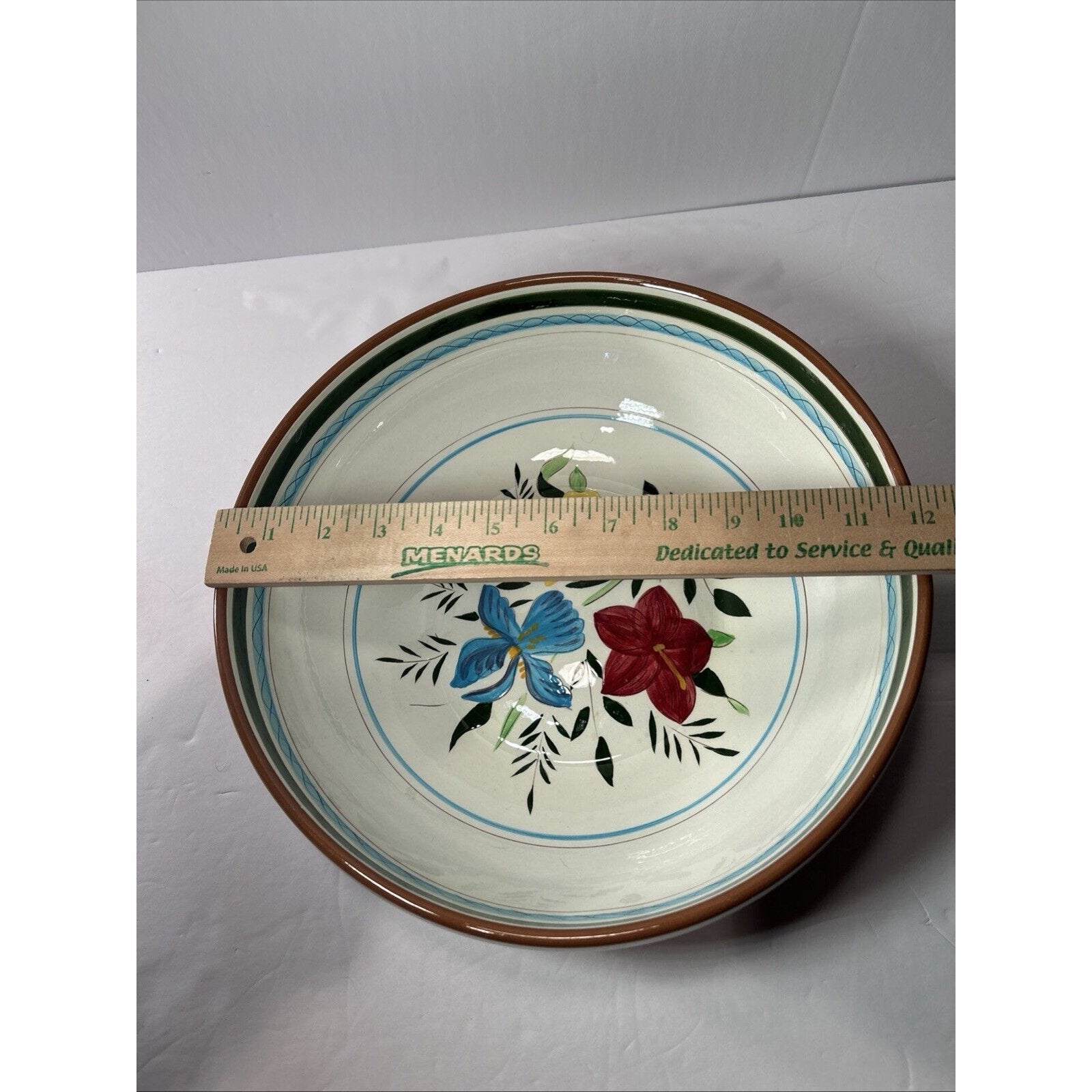 Stangl Pottery Country Garden 12" Round Serving Salad Bowl USA 1960s