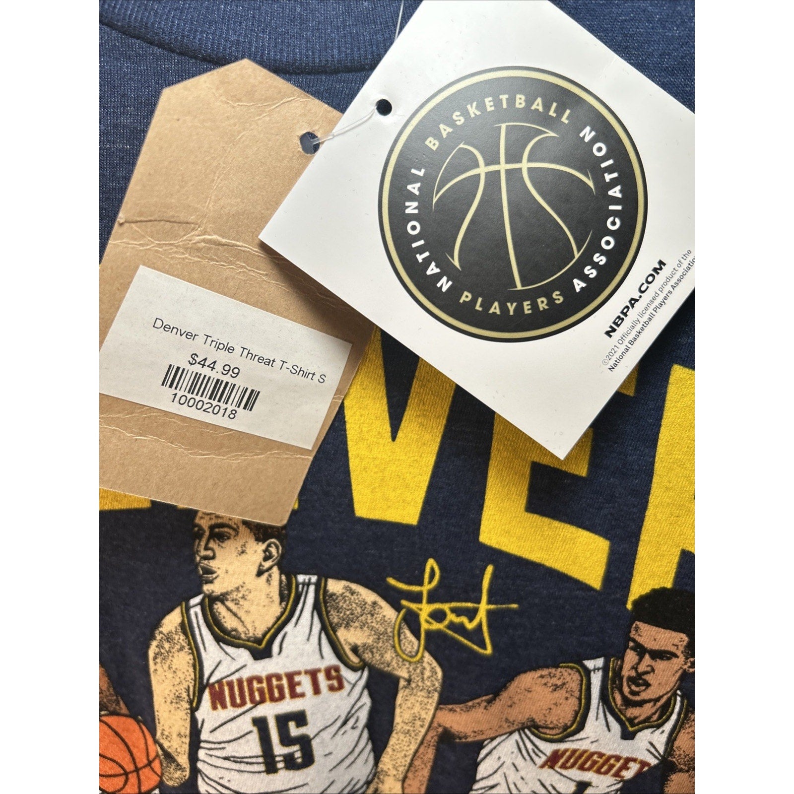 Denver Nuggets Triple Threat Nikola Jokic Murray Porter Jr Homage T Shirt Small