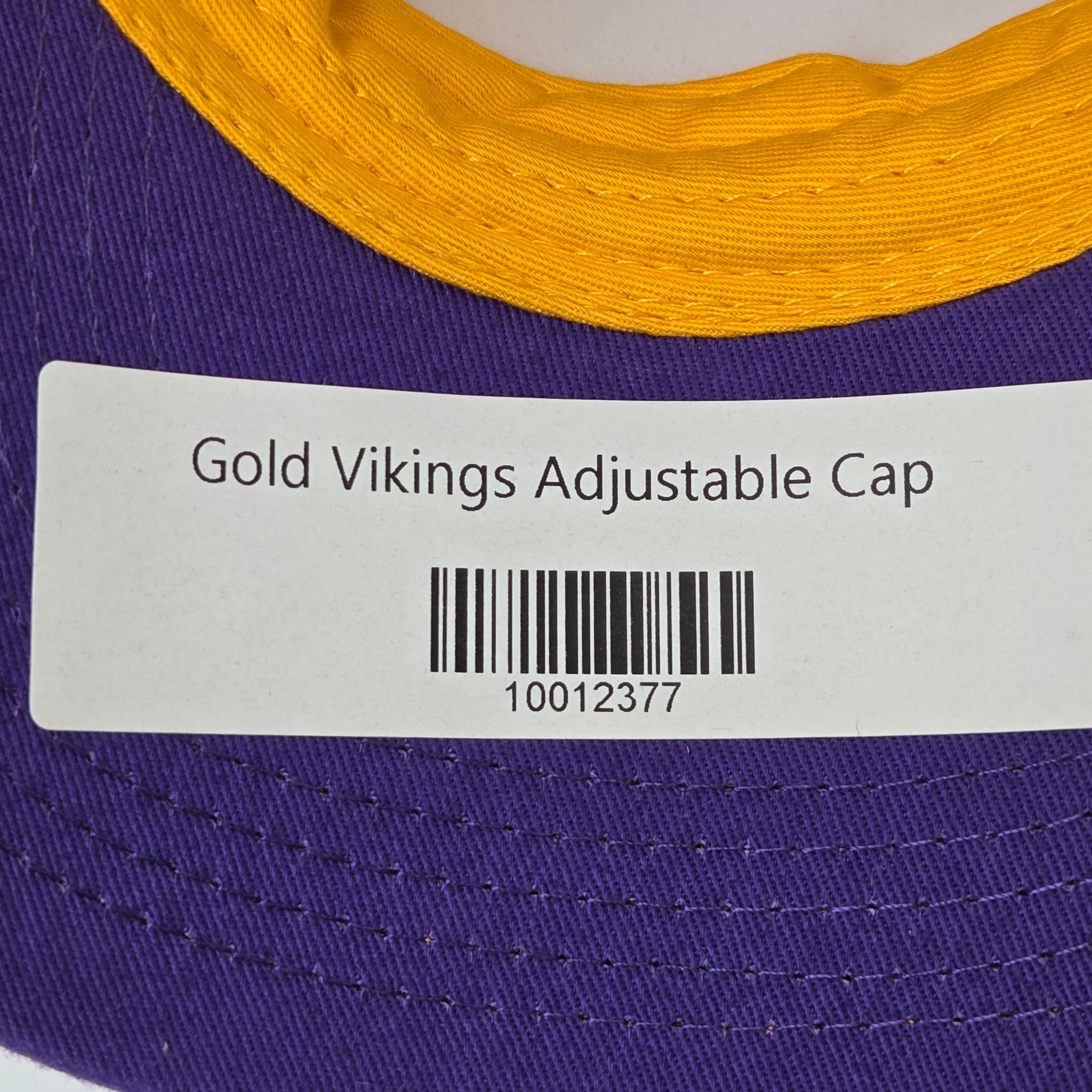 Minnesota Vikings NFL Team Apparel Gold Purple Adjustable Hat OSFA New