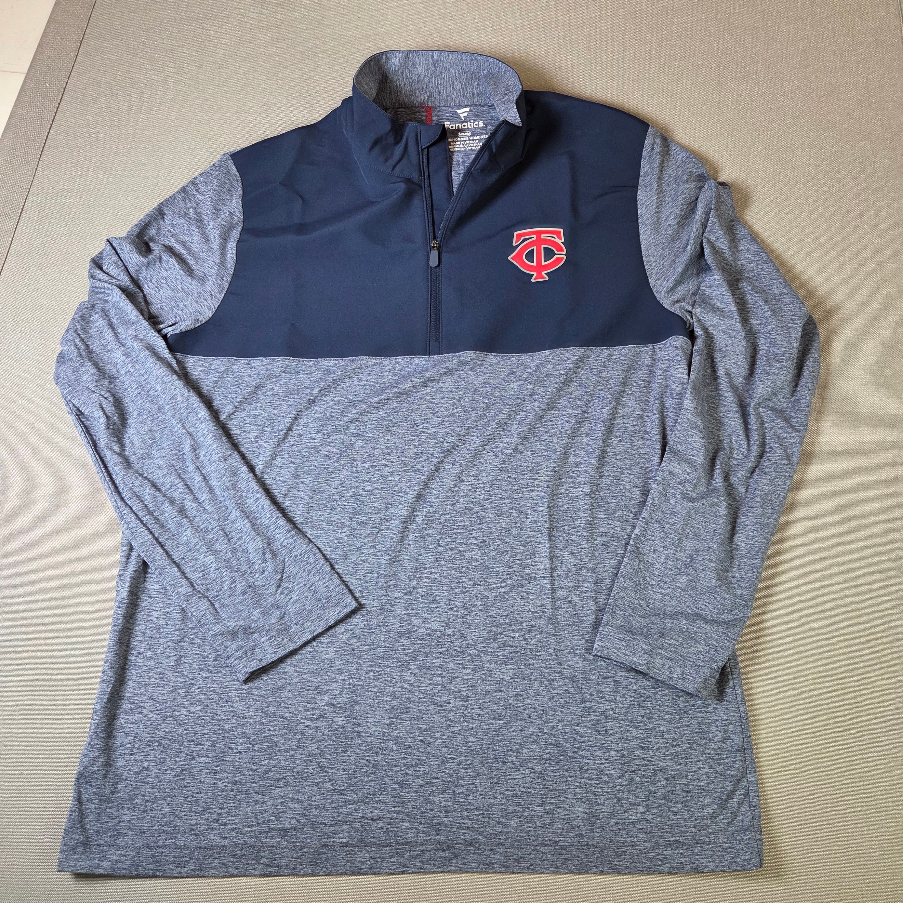 Fanatics Minnesota Twins 1/4 Zip Pullover Jacket Mens M Poly Blend MLB NWOT