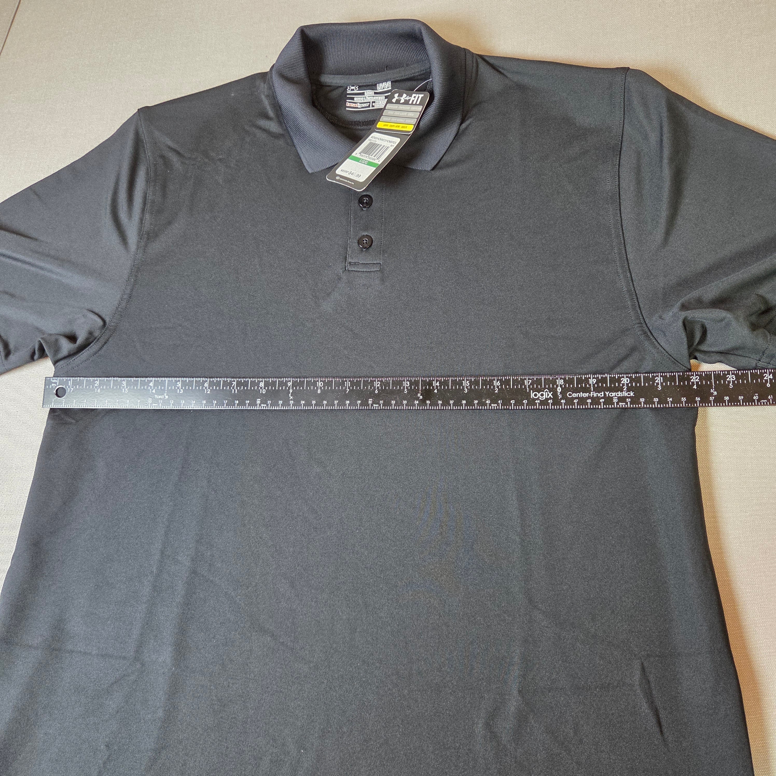 Under Armour HeatGear Polo Shirt Mens Large Loose Fit Black UA Team NWT