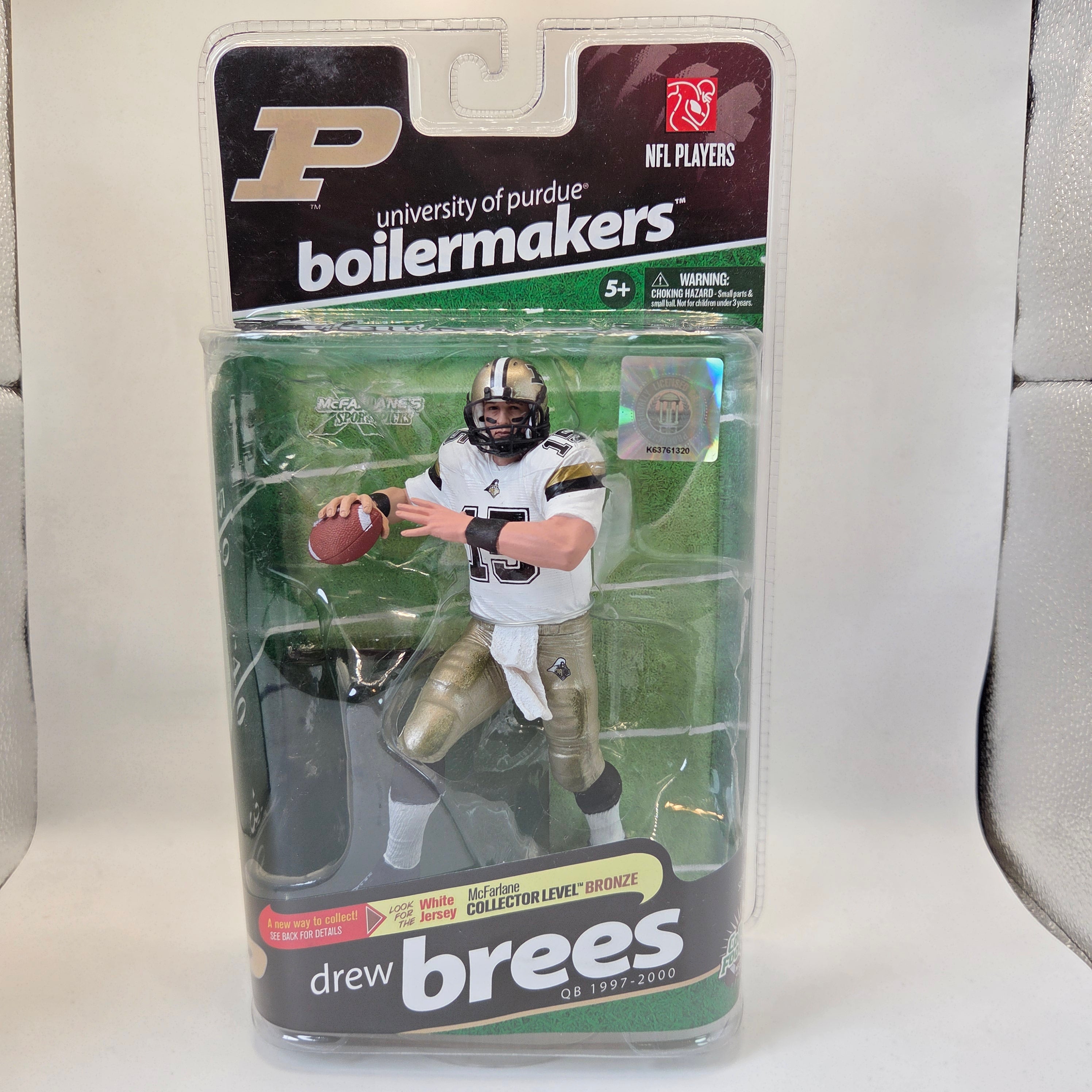 Drew Brees McFarlane Purdue White Jersey Bronze /3000 Variant Figure S2 New