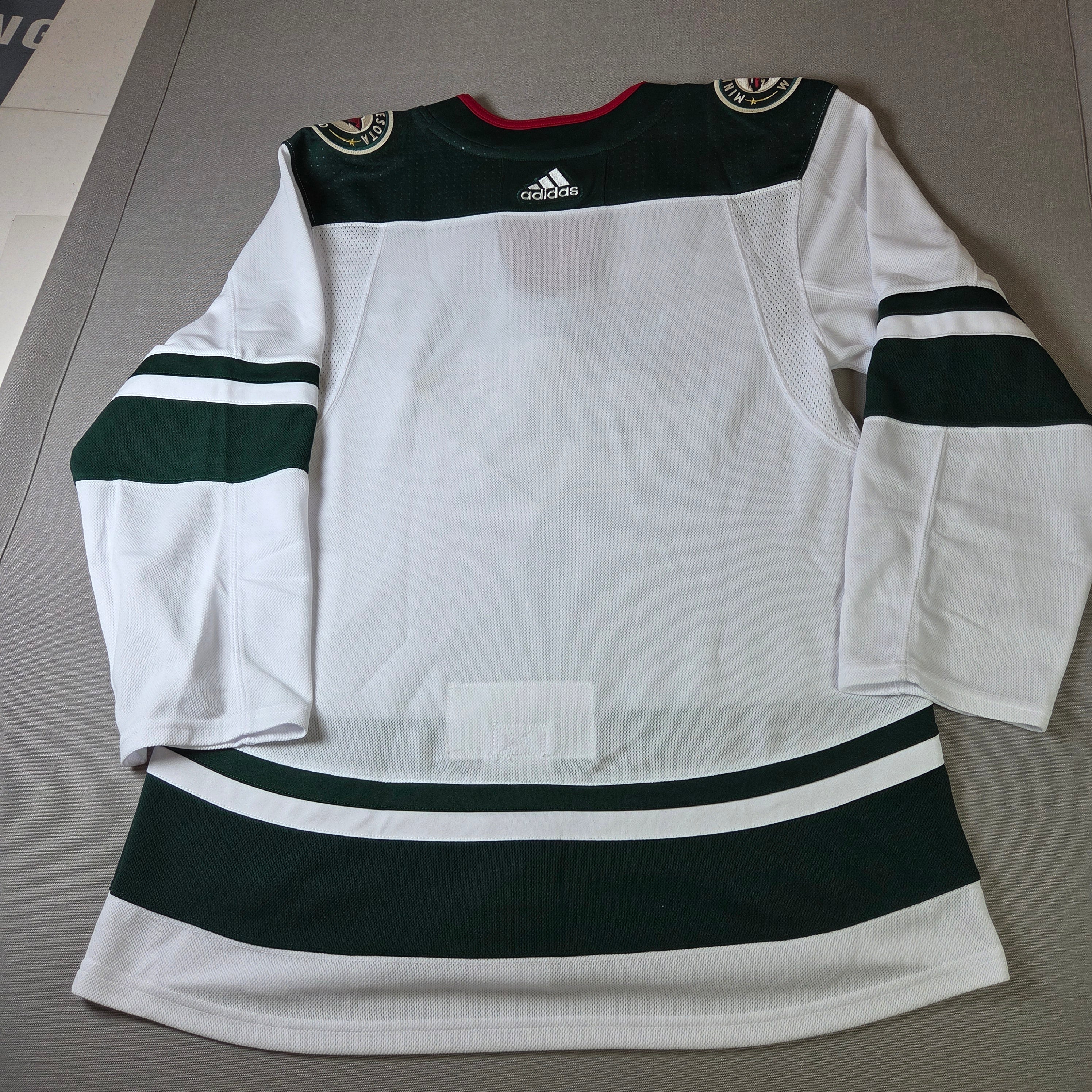 Minnesota Wild Adidas Jersey White Size 46 Climalite NHL Hockey Fight Strap New