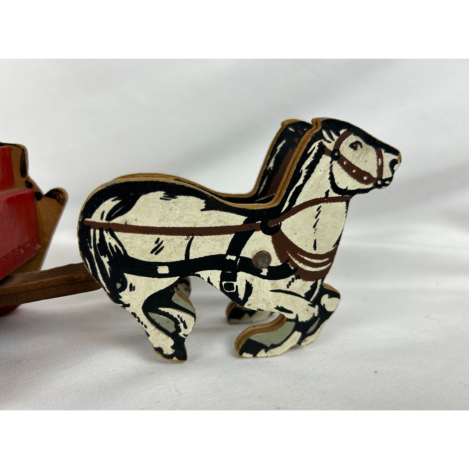 Vintage Keystone Frontier Stagecoach Wood Toy Horse Wagon 1950s