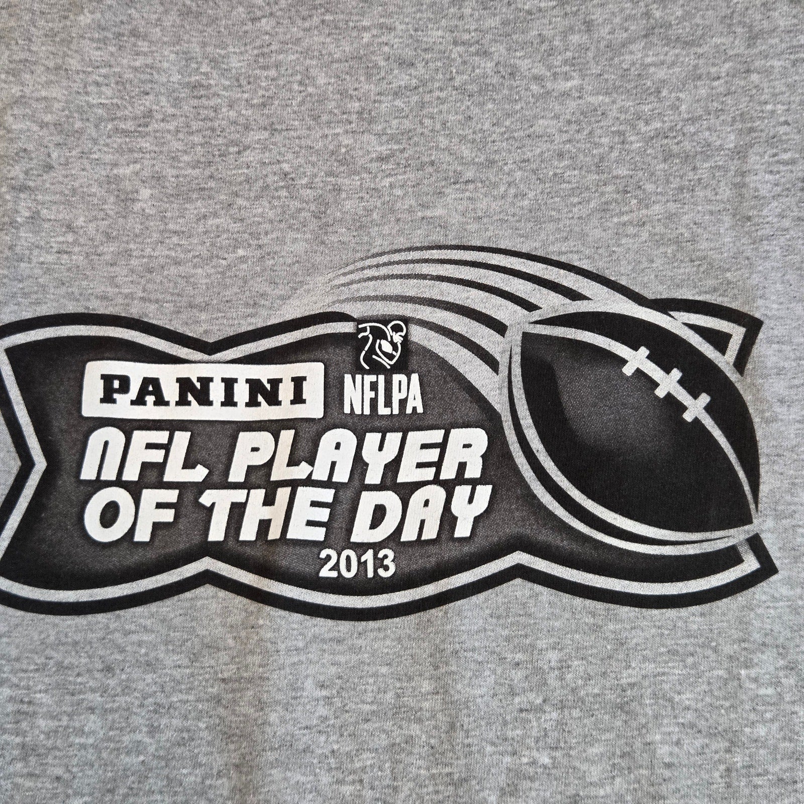 Panini NFL Player of the Day 2013 Promo Tee Shirt Gray Delta Pro Weight L