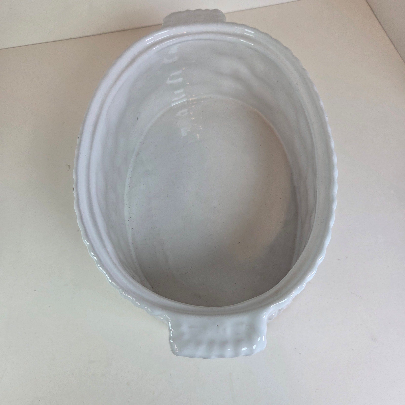 Vintage Portugal Mallard Duck Tureen Covered Ceramic Dish Basket Weave 11"