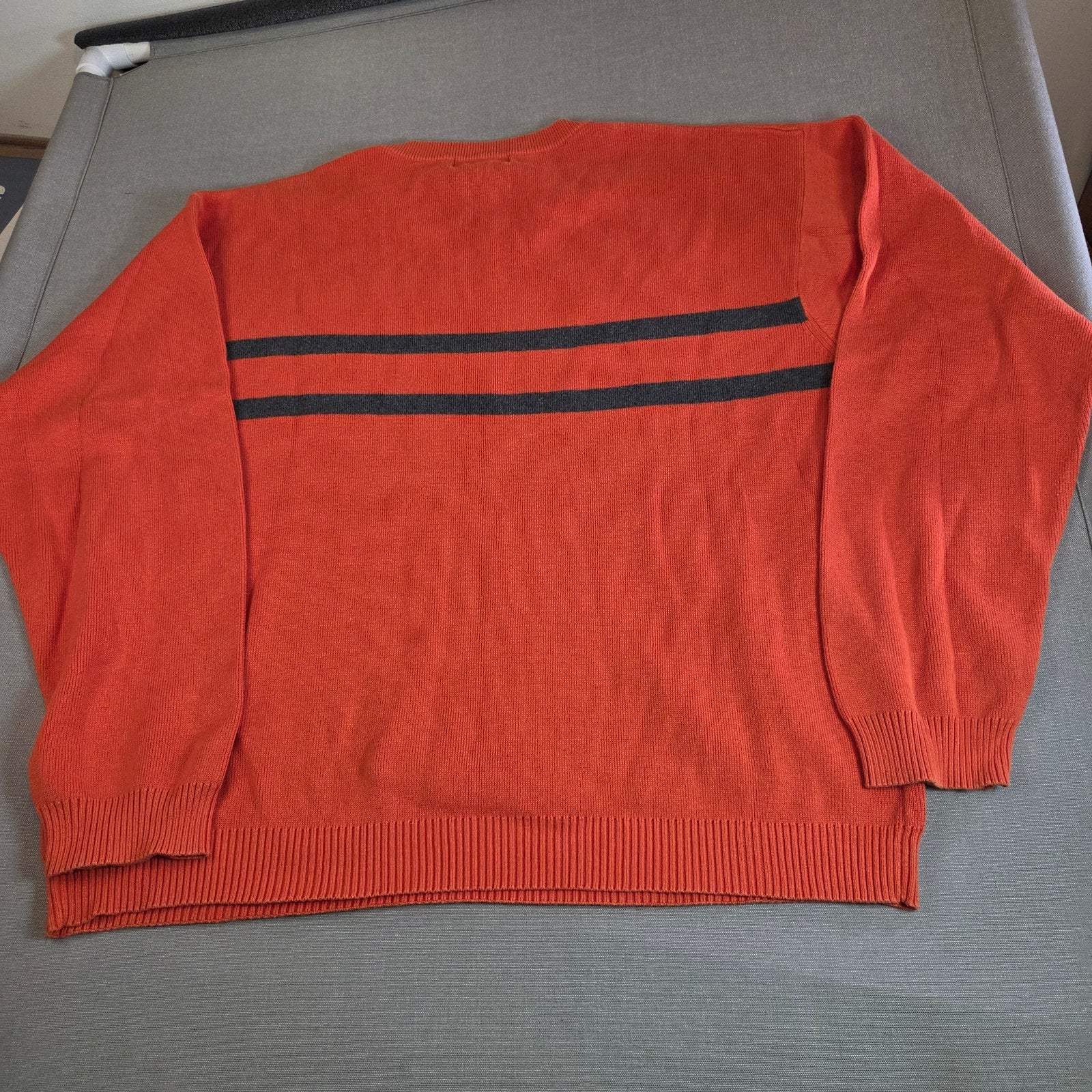 Vintage Chaps Ralph Lauren XXL Orange Navy Stripe Cotton Sweater Macau