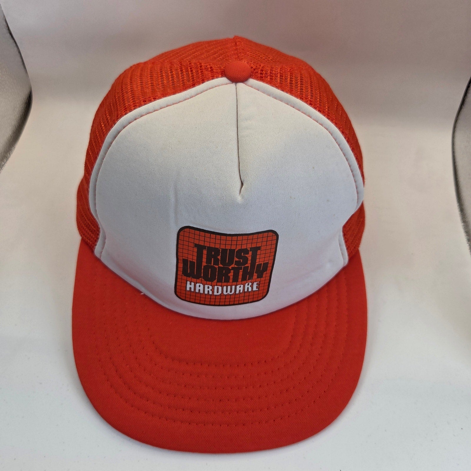 Vintage Trust Worthy Hardware Mesh Snapback Trucker Hat Taiwan Foam Front