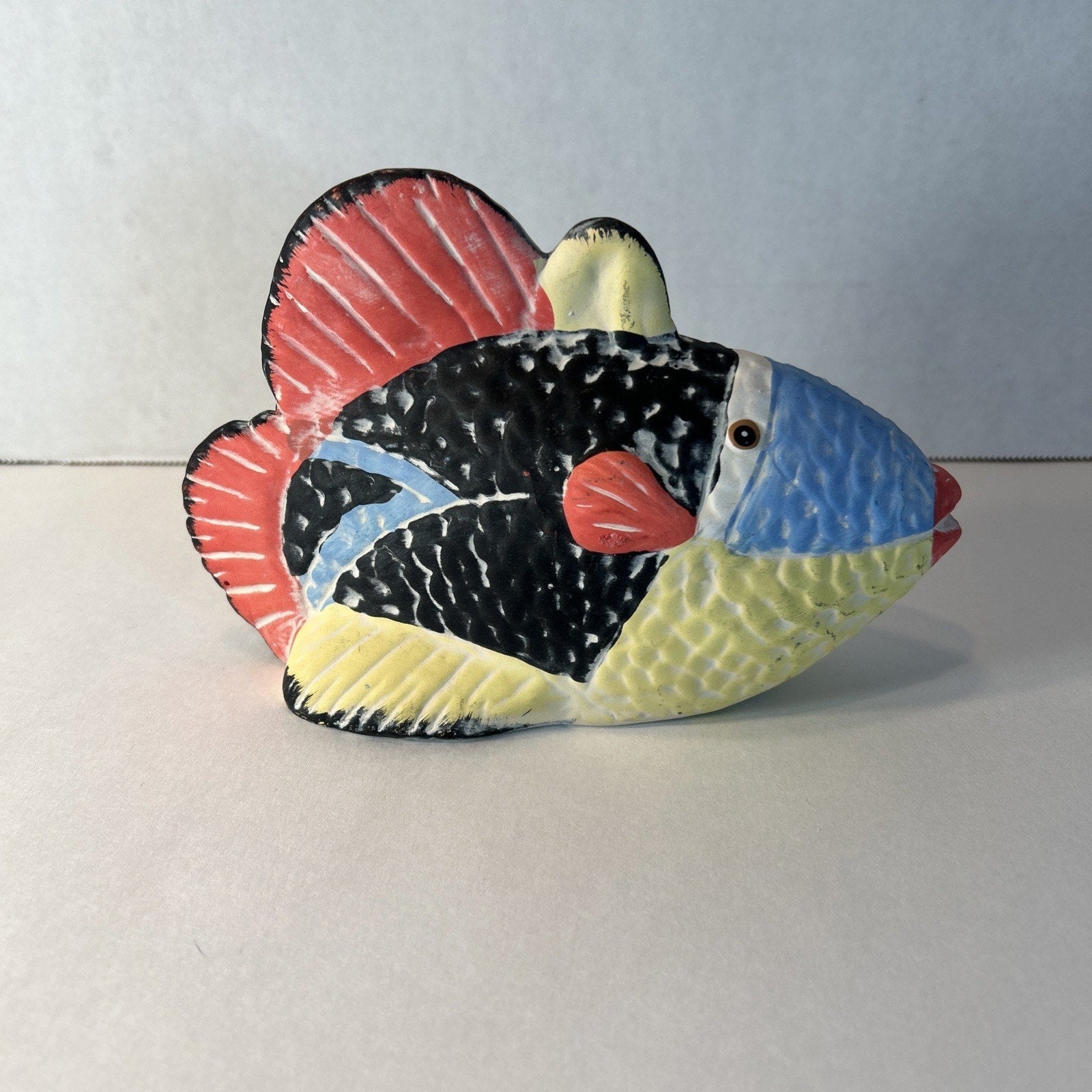 K’s Collection Ceramic Tropical Fish Figurines Lot of 3 Multicolor Home Decor