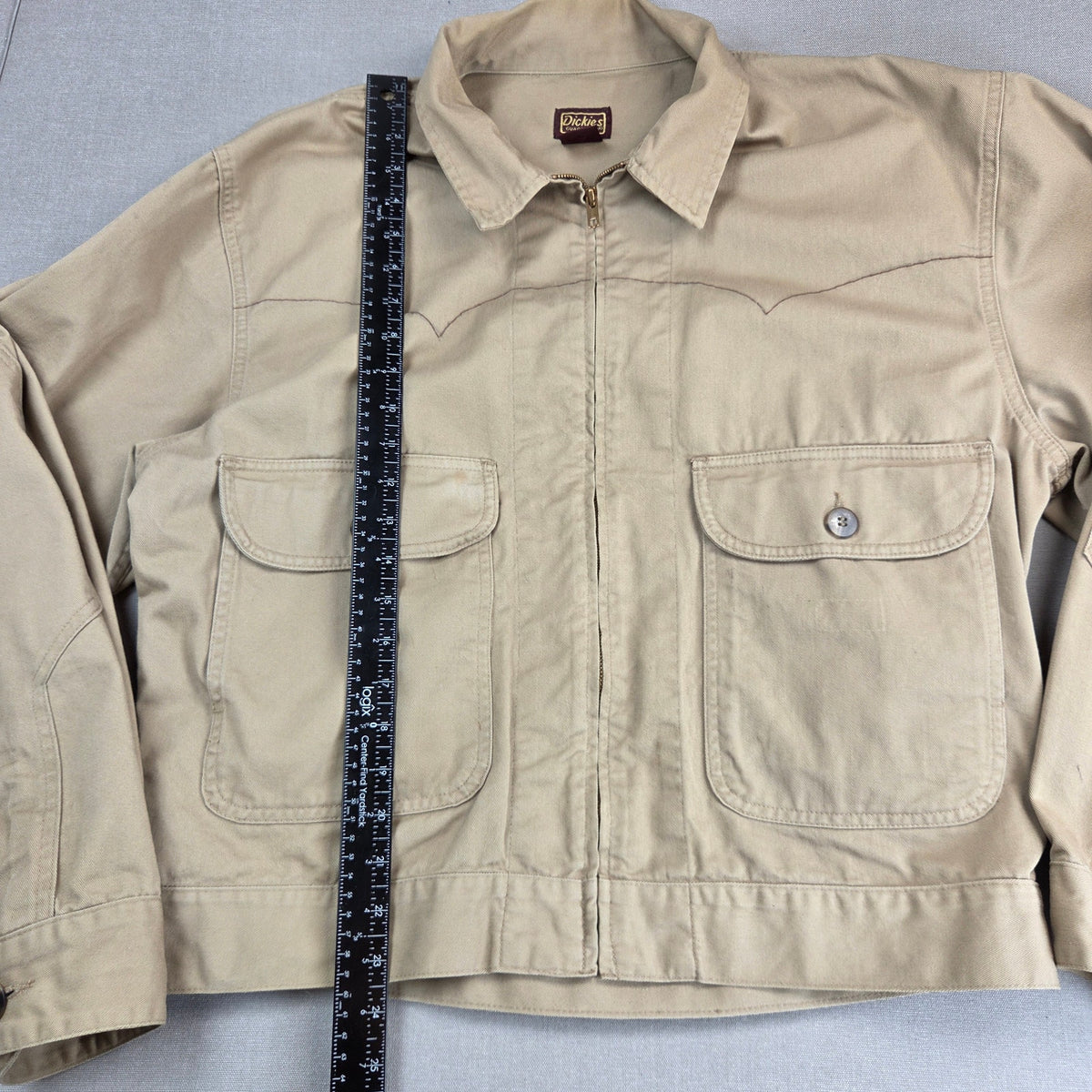 Vintage Dickies Guaranteed Work Jacket Men's L Tan Western Yoke Full Zip