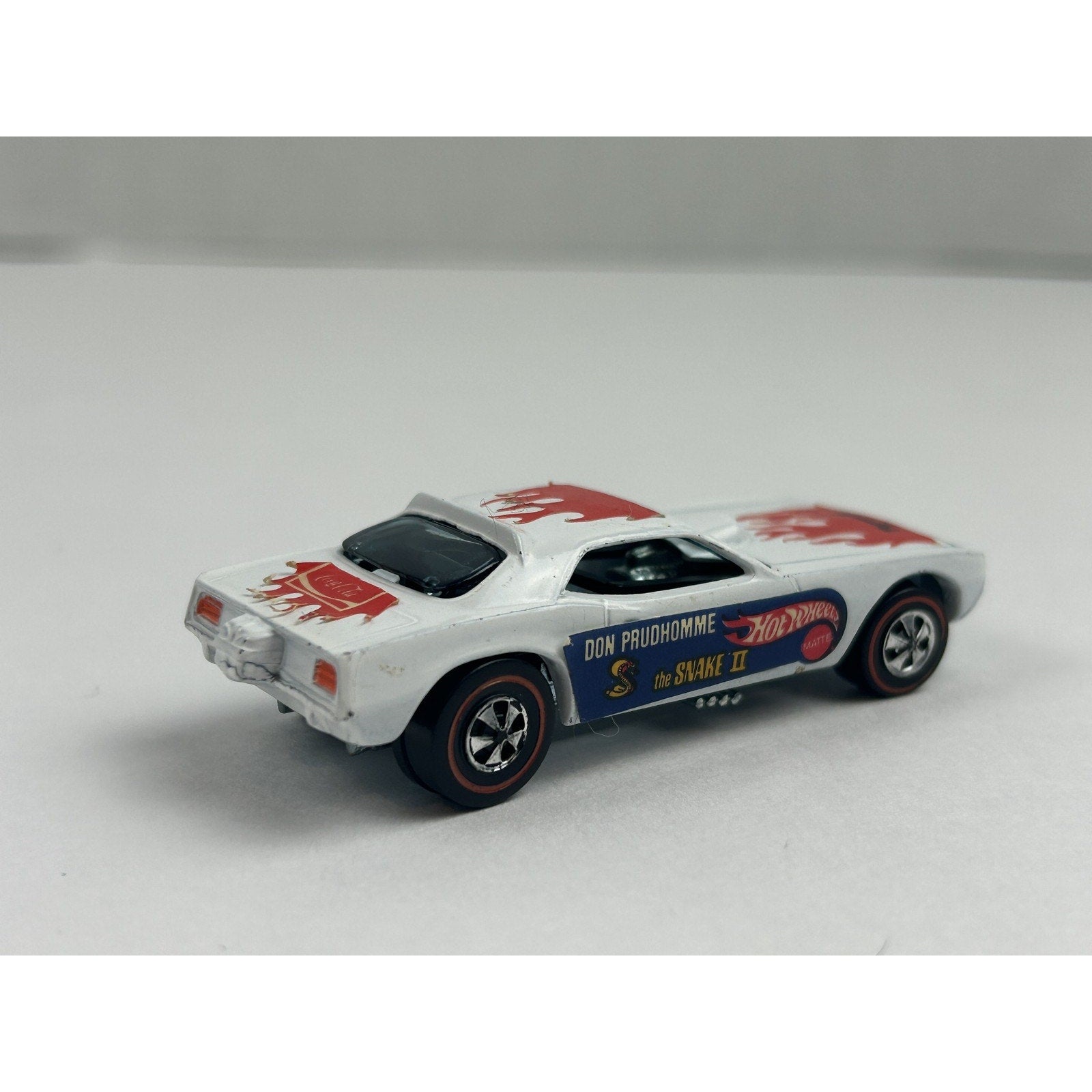 Vintage Hot Wheels Redline Snake II White Redline Car Mattel Button 1969