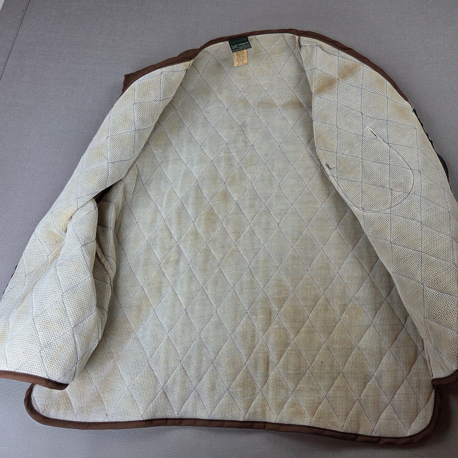 Vintage Haband Style 347 Quilted Hunting Utility Vest Mens L Nylon USA Zip