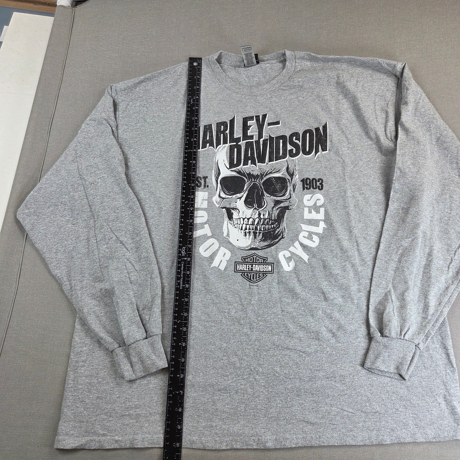 Harley-Davidson 2022 Skull Grand Teton Idaho Falls Long Sleeve T-Shirt 2XL