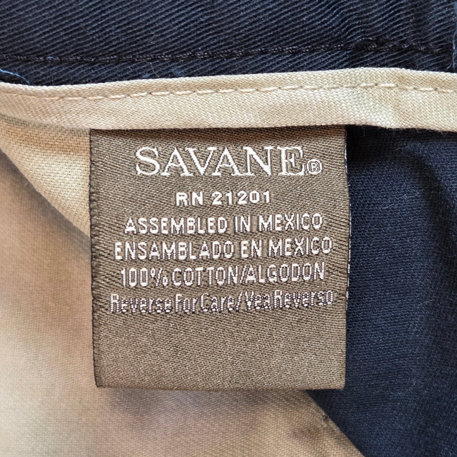 Savane Cotton Slacks Men’s 38x29 Blue Pants Made in Mexico 38x29 Tag