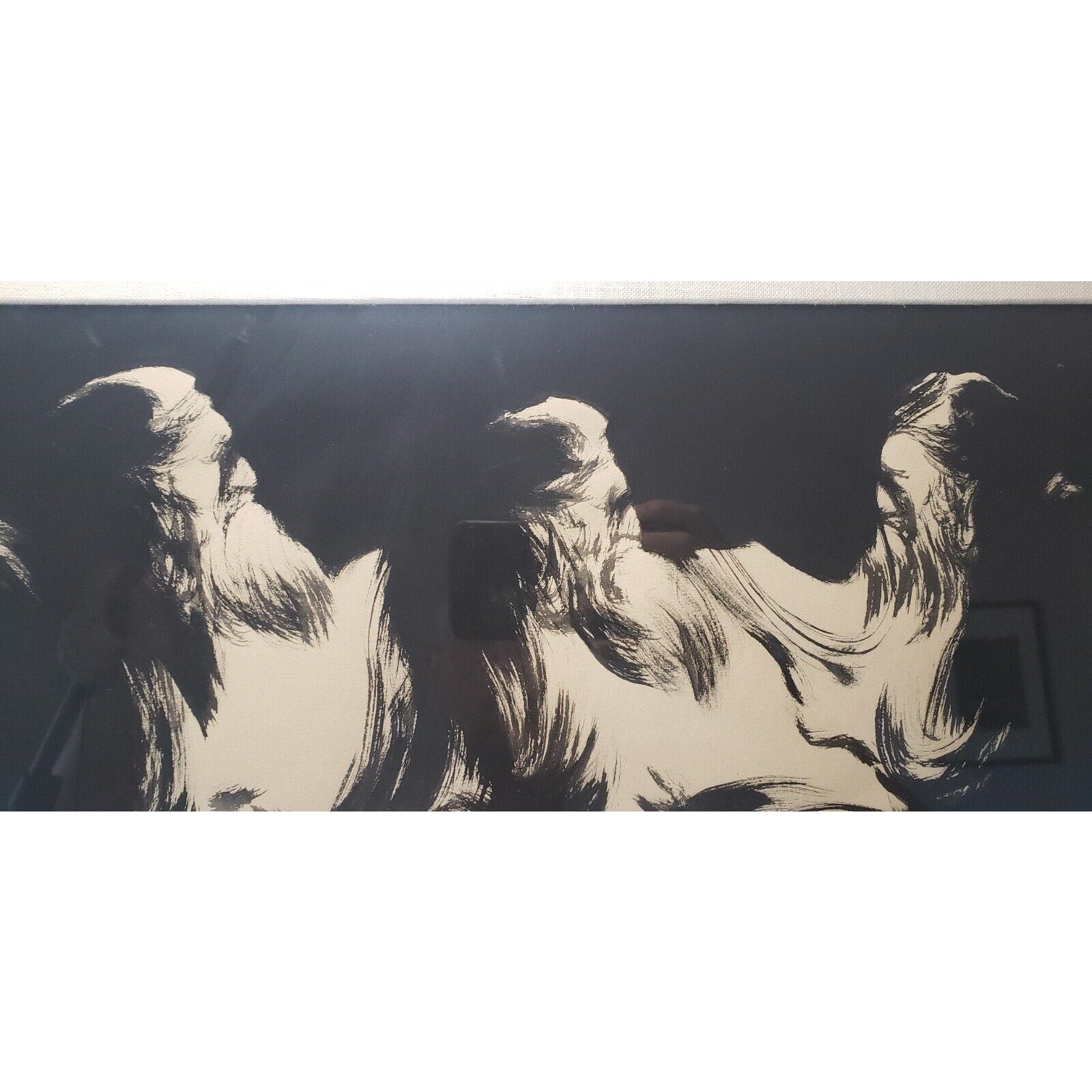 Avraham Goldberg Signed Judaica Ink Artwork 19x25 – Black & White Expressionism