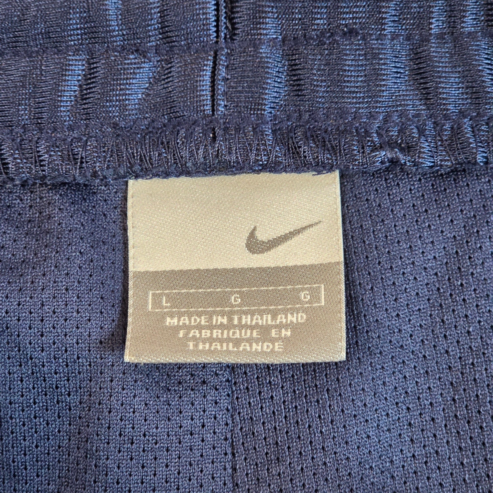 Nike Two-Tone Basketball Shorts Blue Satin Stripe Mesh Drawstring Men’s L