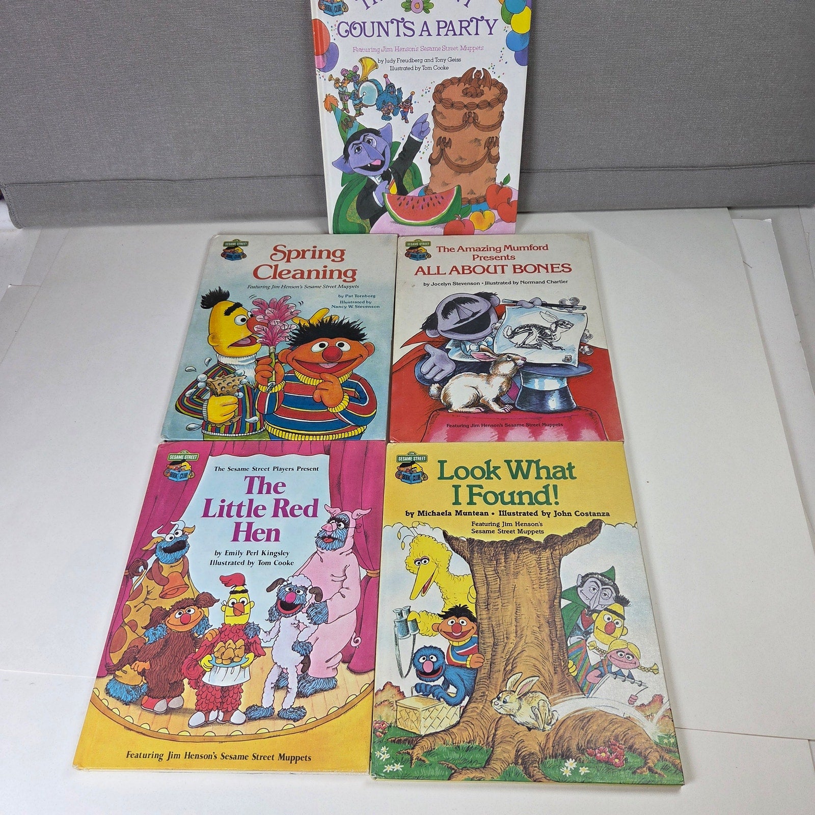 Sesame Street Book Club Vintage 1980-1981 Hardcover Book Lot of 5 Muppets