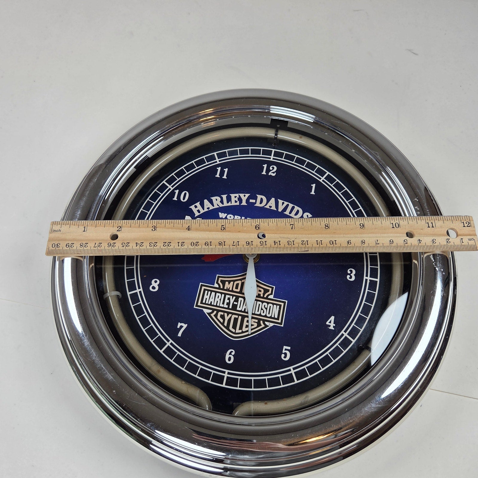 Harley-Davidson Official Licensed Blue Neon Wall Clock Ace Product Working