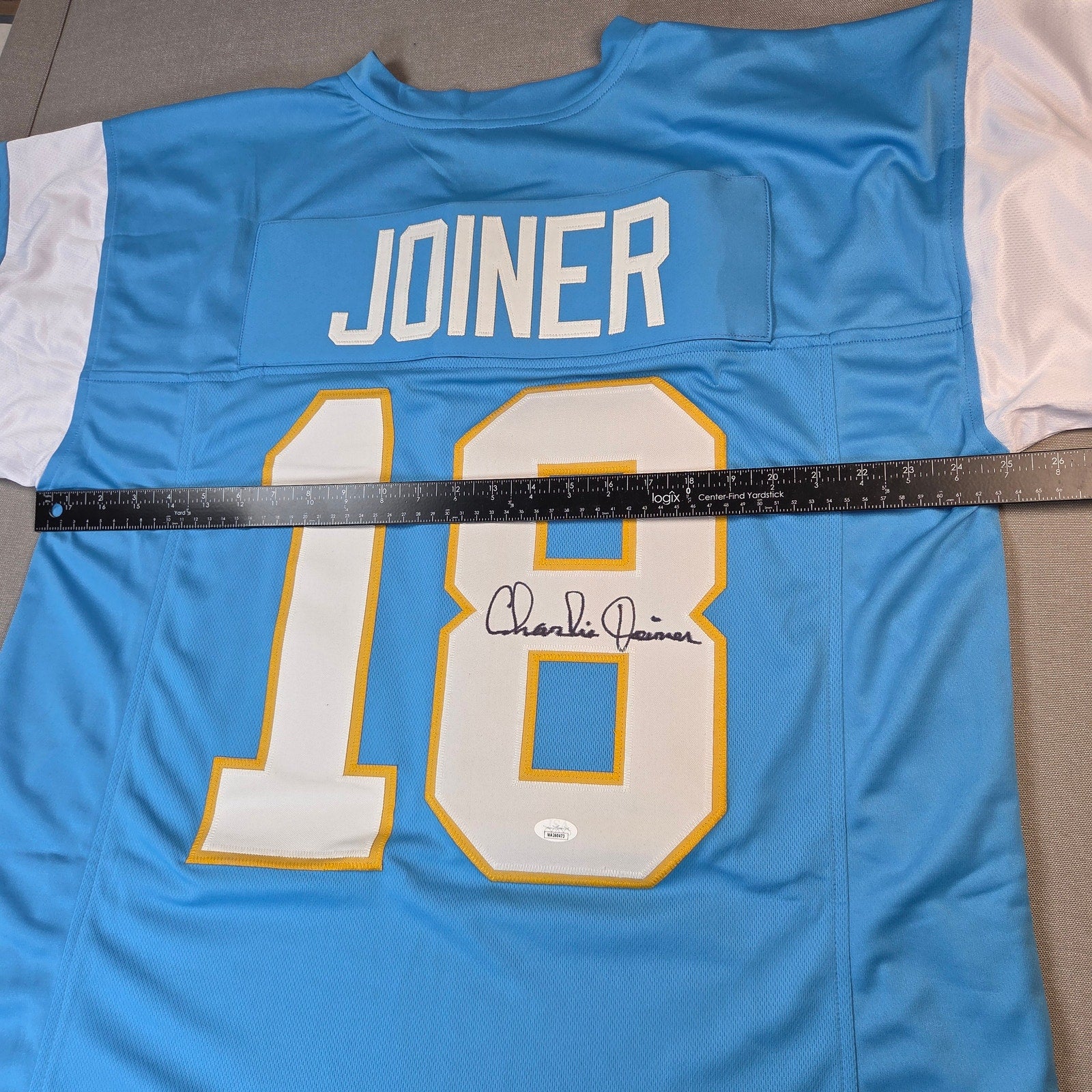 Charlie Joiner Signed San Diego Chargers Custom Jersey XL JSA Witness COA