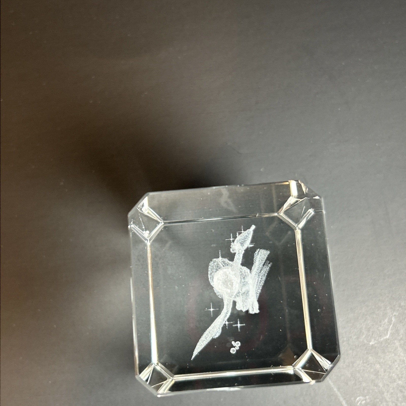 Ariel the Little Mermaid 3d Etched Disney Crystal Glass 3"x2" Paper Weight