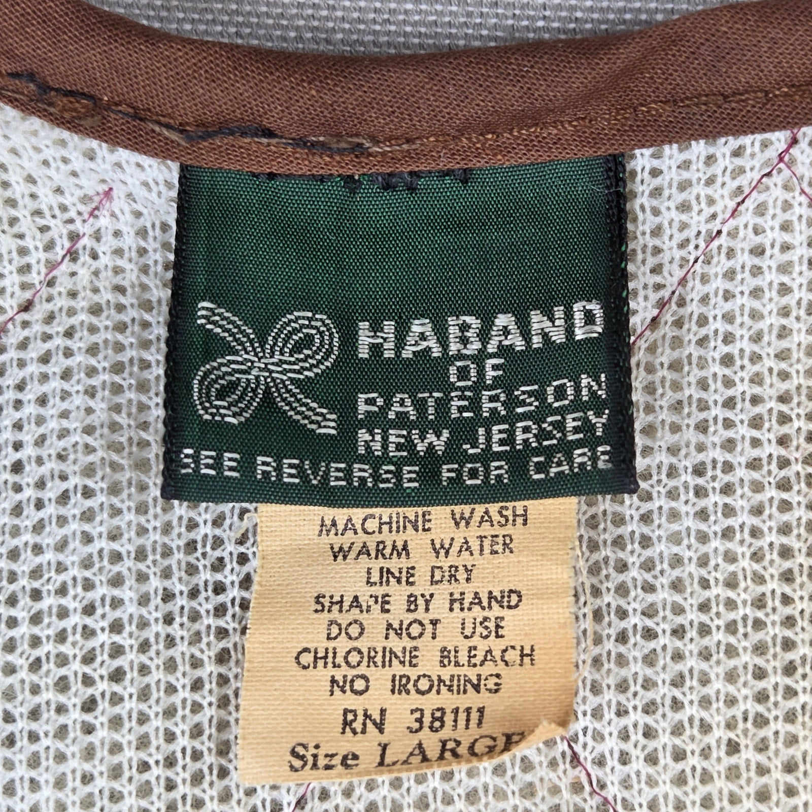 Vintage Haband Style 347 Quilted Hunting Utility Vest Mens L Nylon USA Zip
