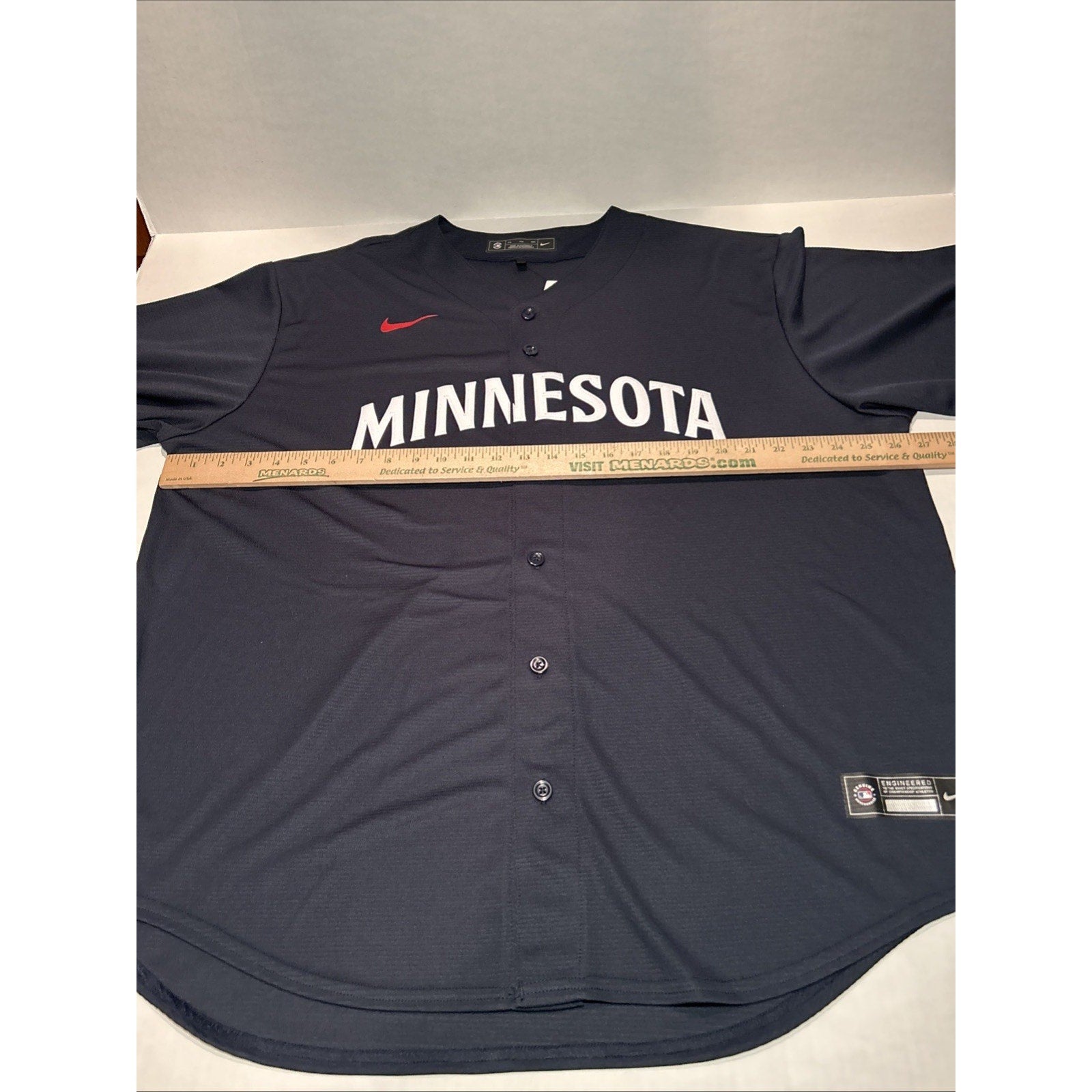 Minnesota Twins Nike Men's Short Sleeved Button Up Navy Blue Jersey XXLarge