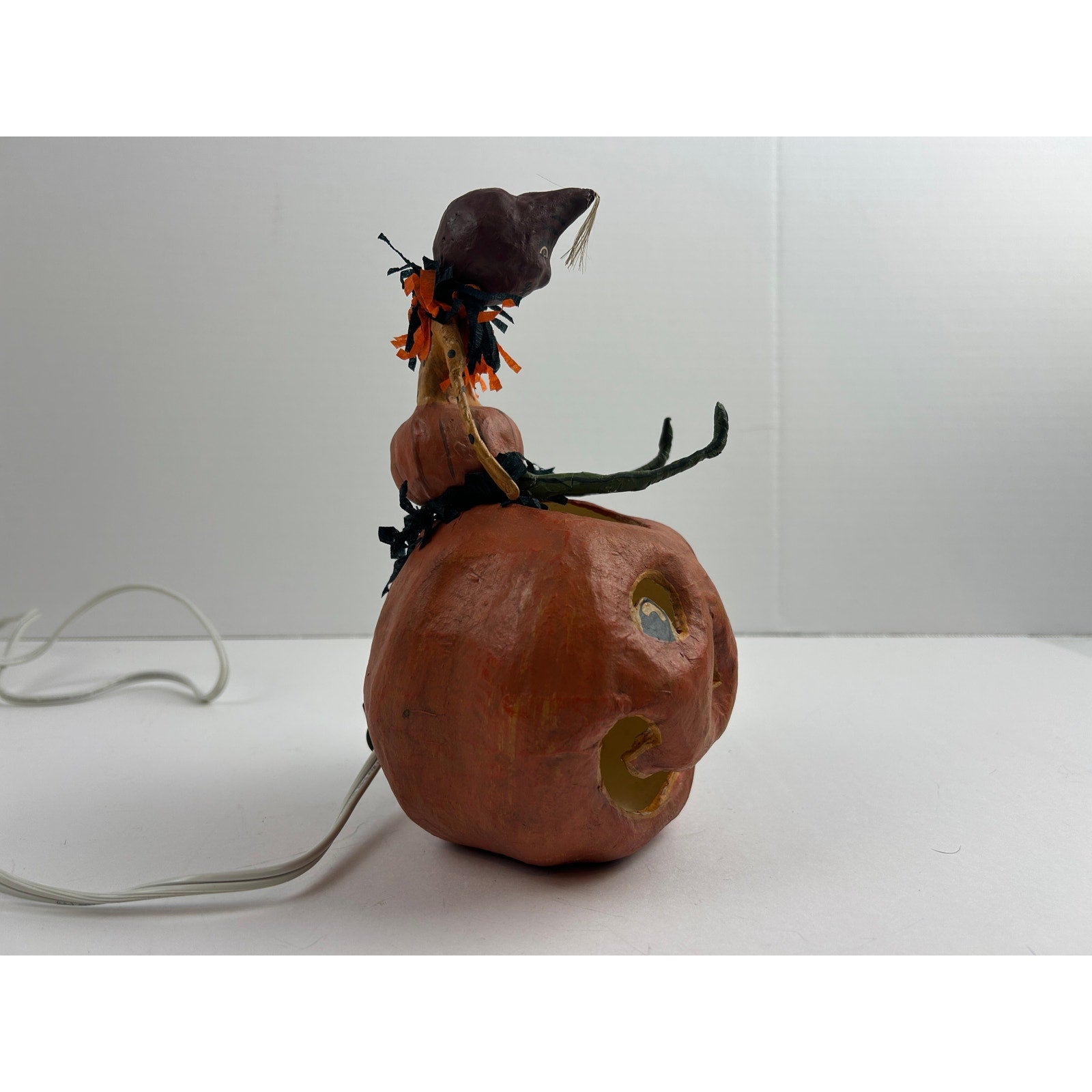 Bethany Lowe Halloween Light Jack-o-Lantern with Elfin Figure Virginia Betoine