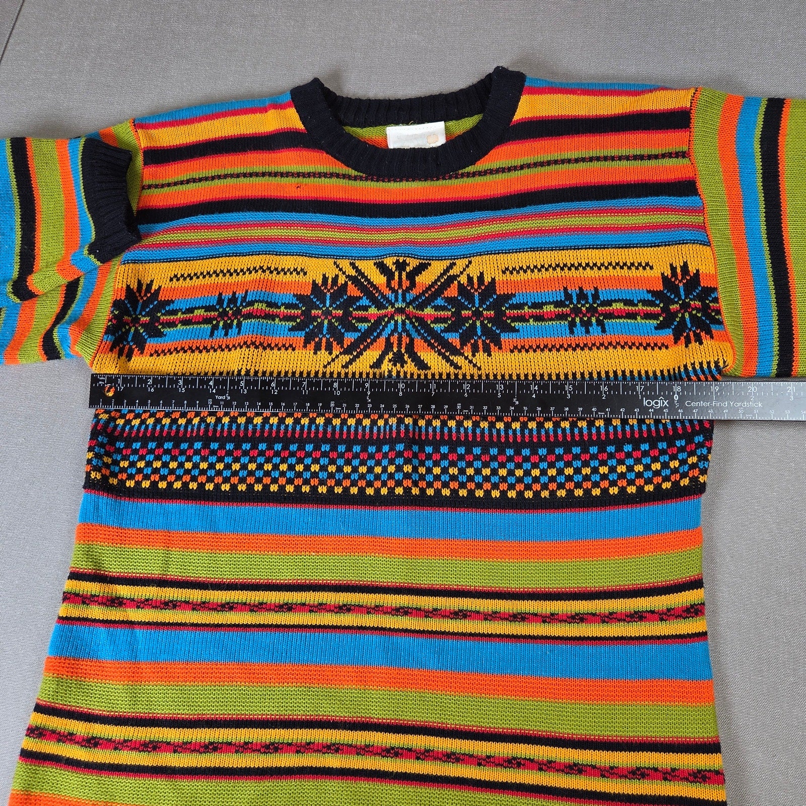 Clix! Vintage Southwestern Striped Knit Sweater Womens Large USA Pullover