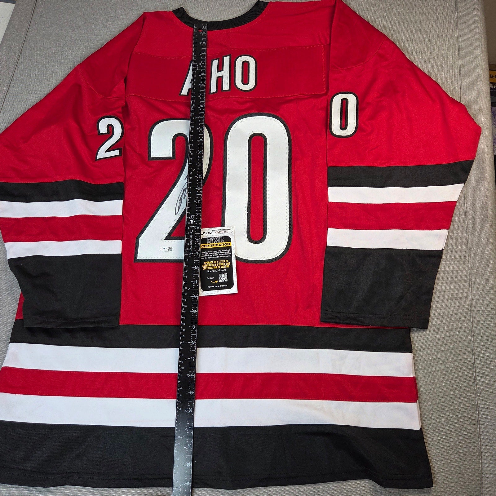 Sebastian Aho Signed Carolina Hurricanes XL Custom Hockey Jersey JSA COA