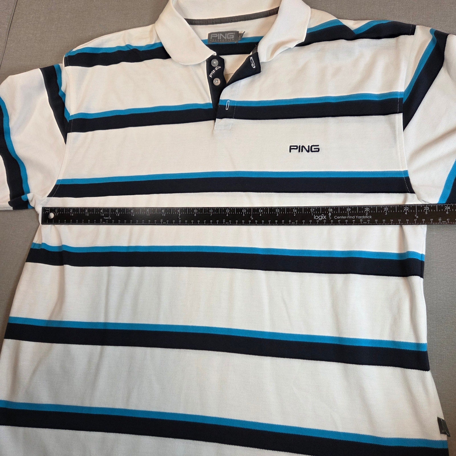 PING Collection Stripe Golf Polo Shirt Men’s XXL Cotton Blend Performance Top