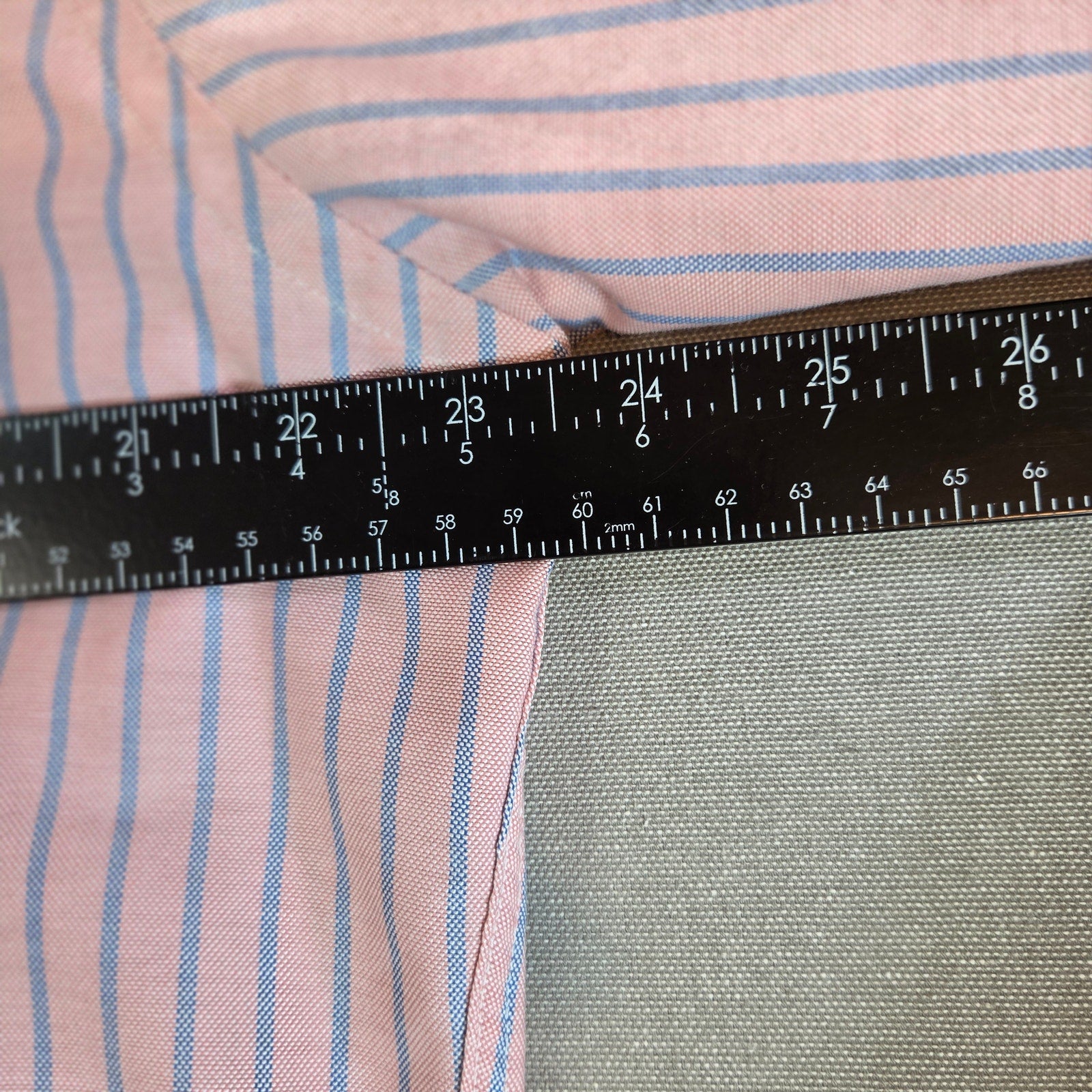 Vintage 90s L.L. Bean USA Made Pink Blue Stripe Shirt 16-35 Single Needle