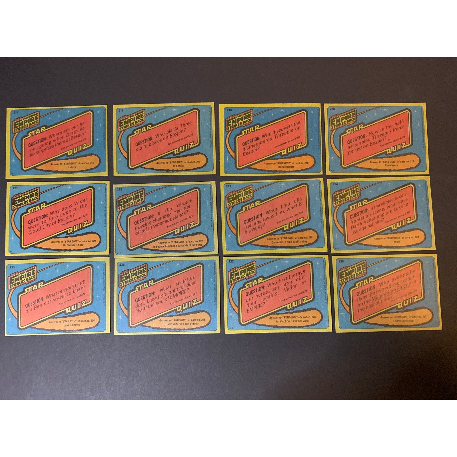 1980 Topps Empire Strikes Back Series 2 Complete Card Set