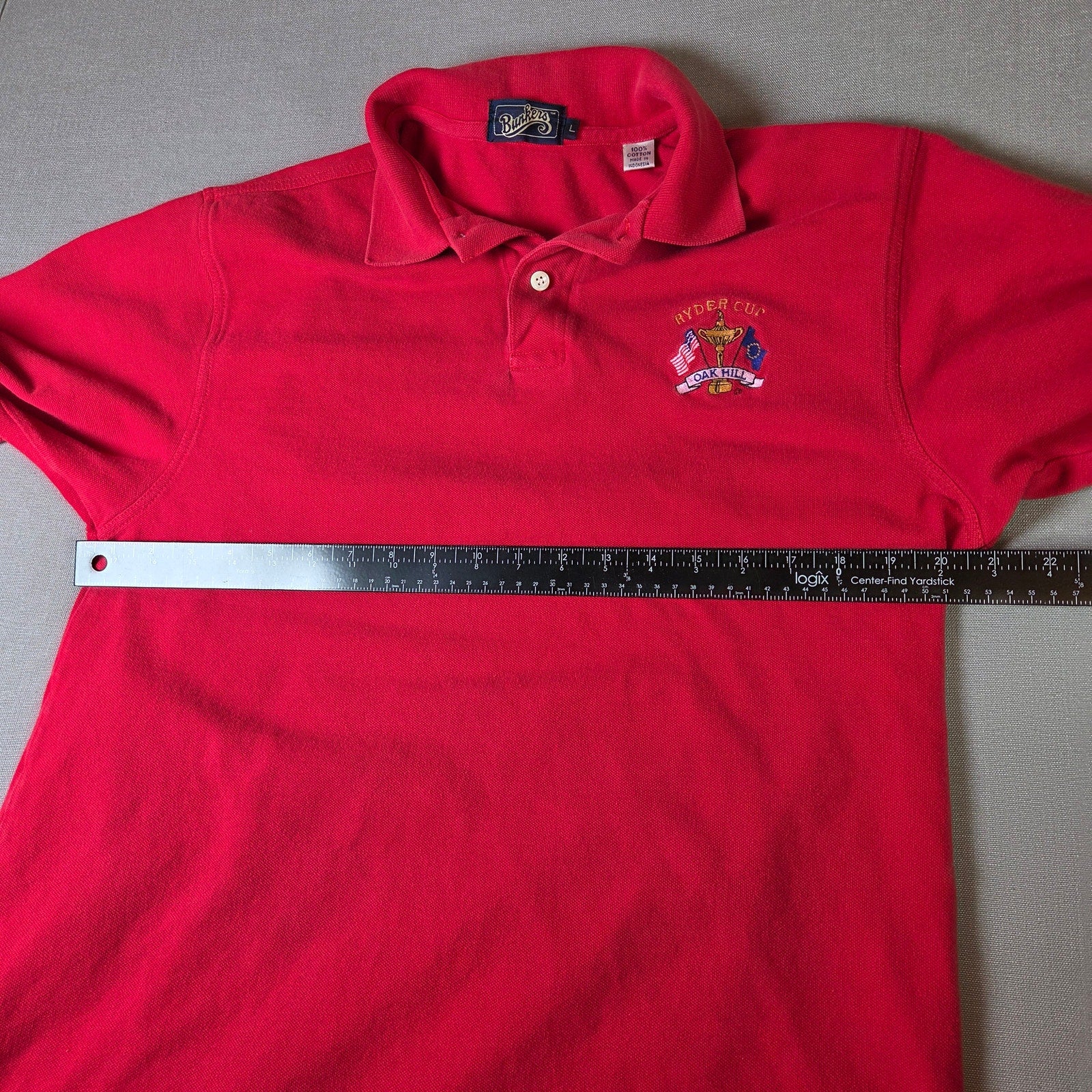 Bunkers 1995 Ryder Cup Oak Hill Polo Shirt Men’s L Red USA Europe Golf