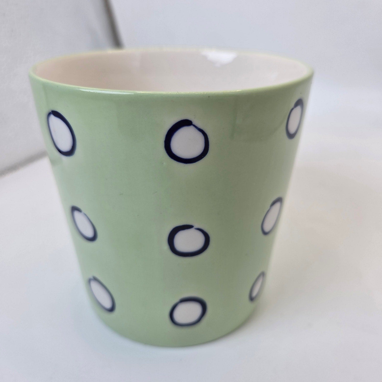Starbucks Barista 2003 Green Polka Dot Ceramic Coffee Mug Cup Collectible
