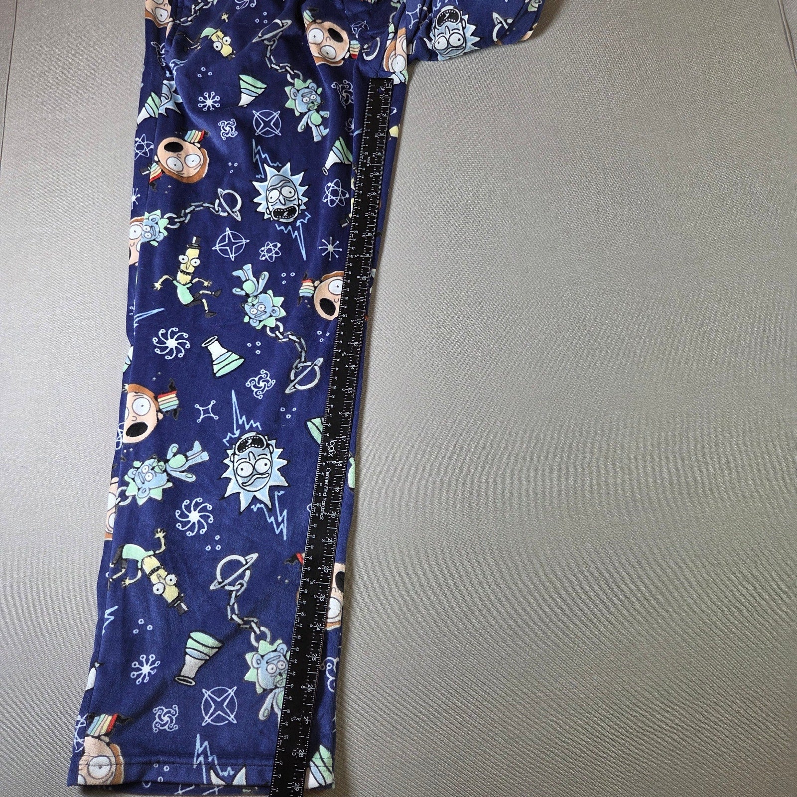 Rick and Morty Adult Swim Pajama Pants Mens L Blue Cartoon Lounge Sleep Pants
