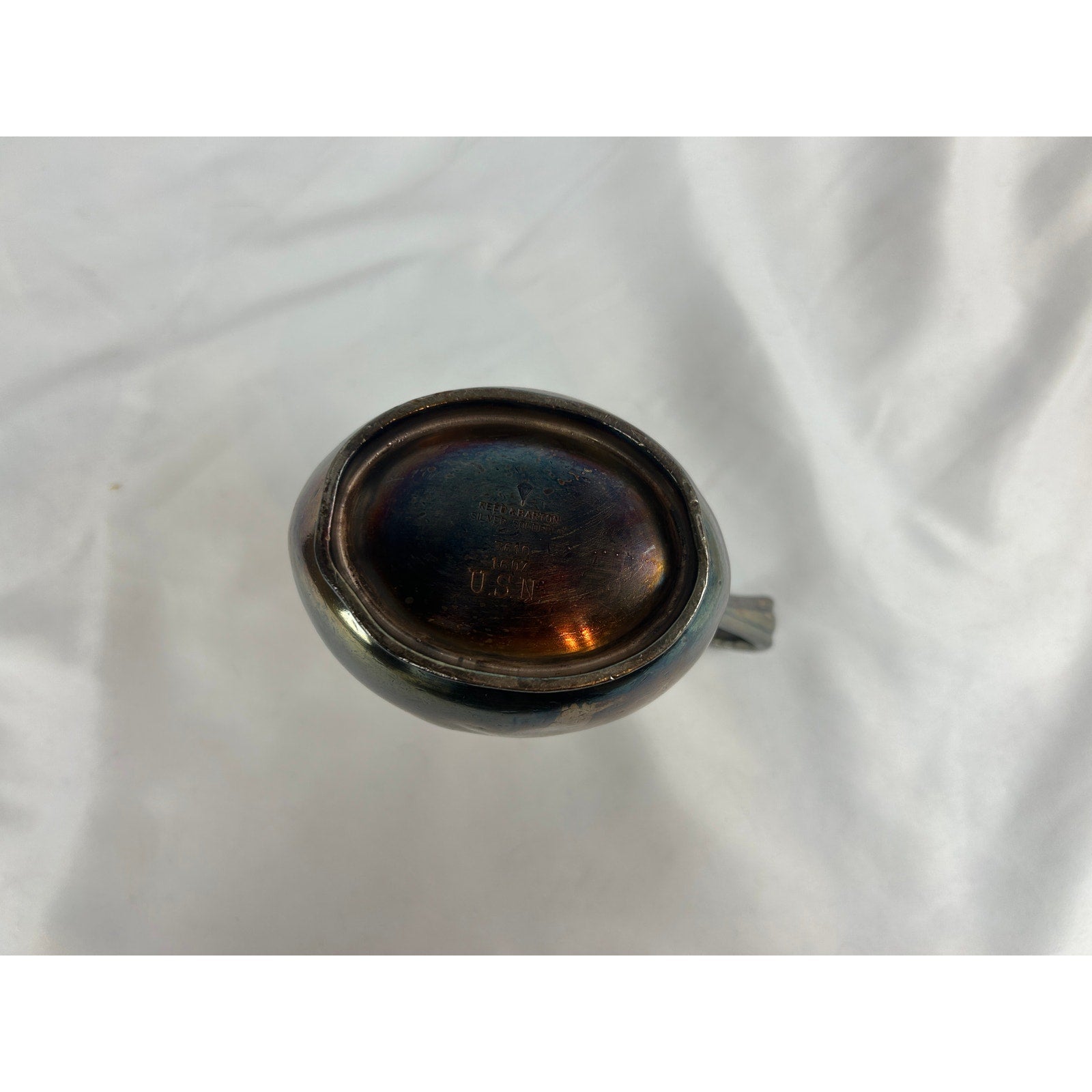 Vintage Reed Barton USN Silver Soldered Creamer Pitcher 3610 Navy