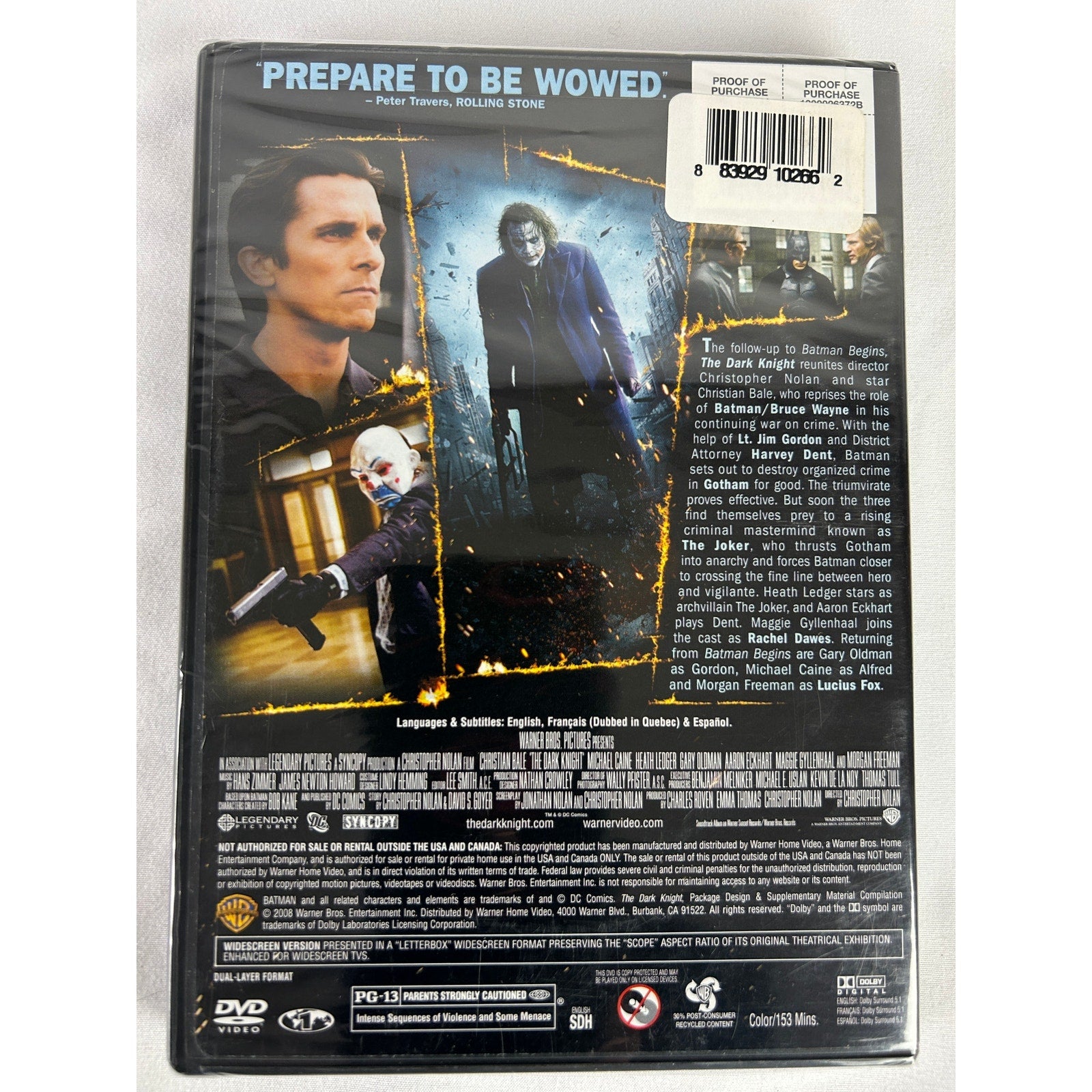 The Dark Knight Widescreen Edition DVD Sealed Batman Joker