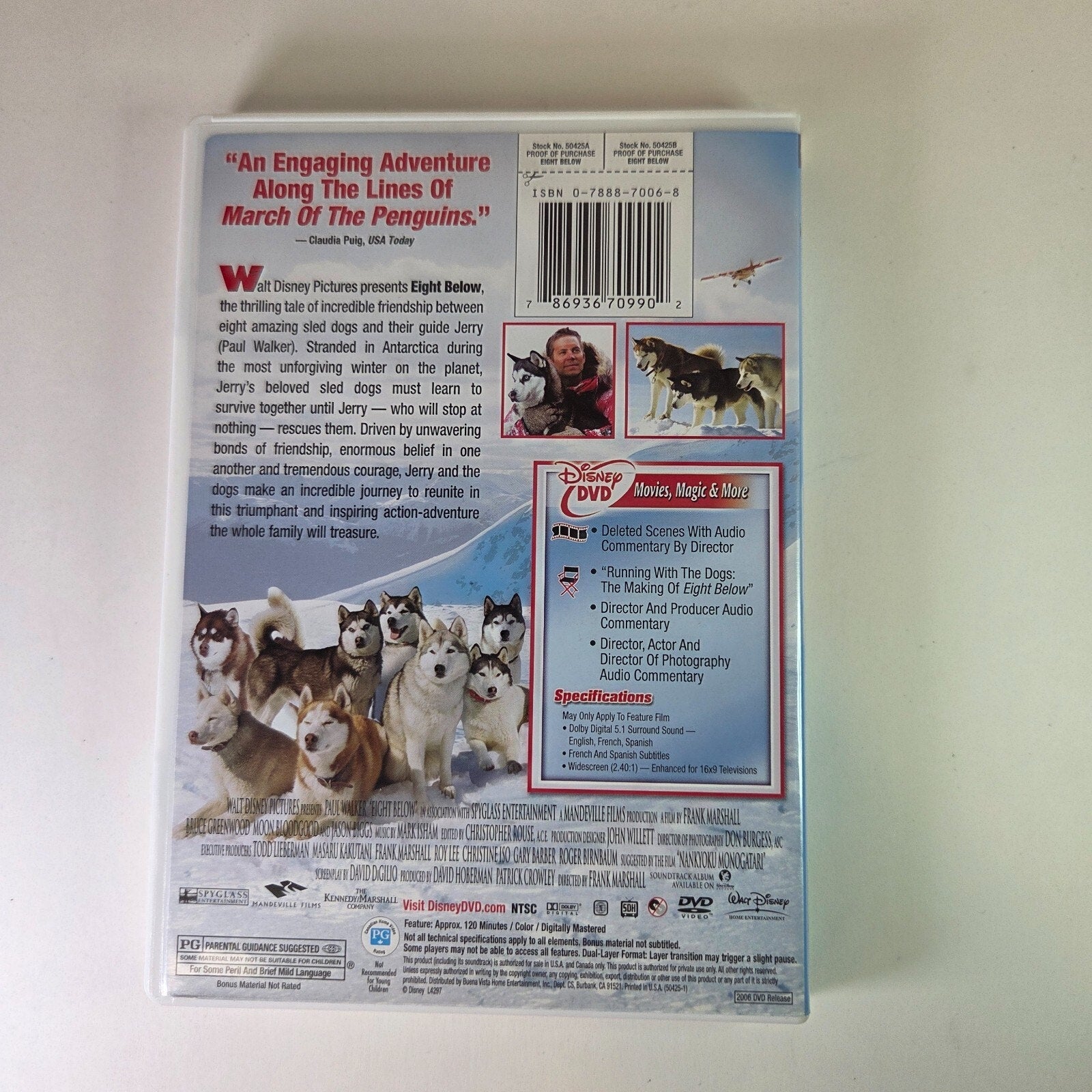 Disney Eight Below (DVD, 2006, Widescreen) Paul Walker