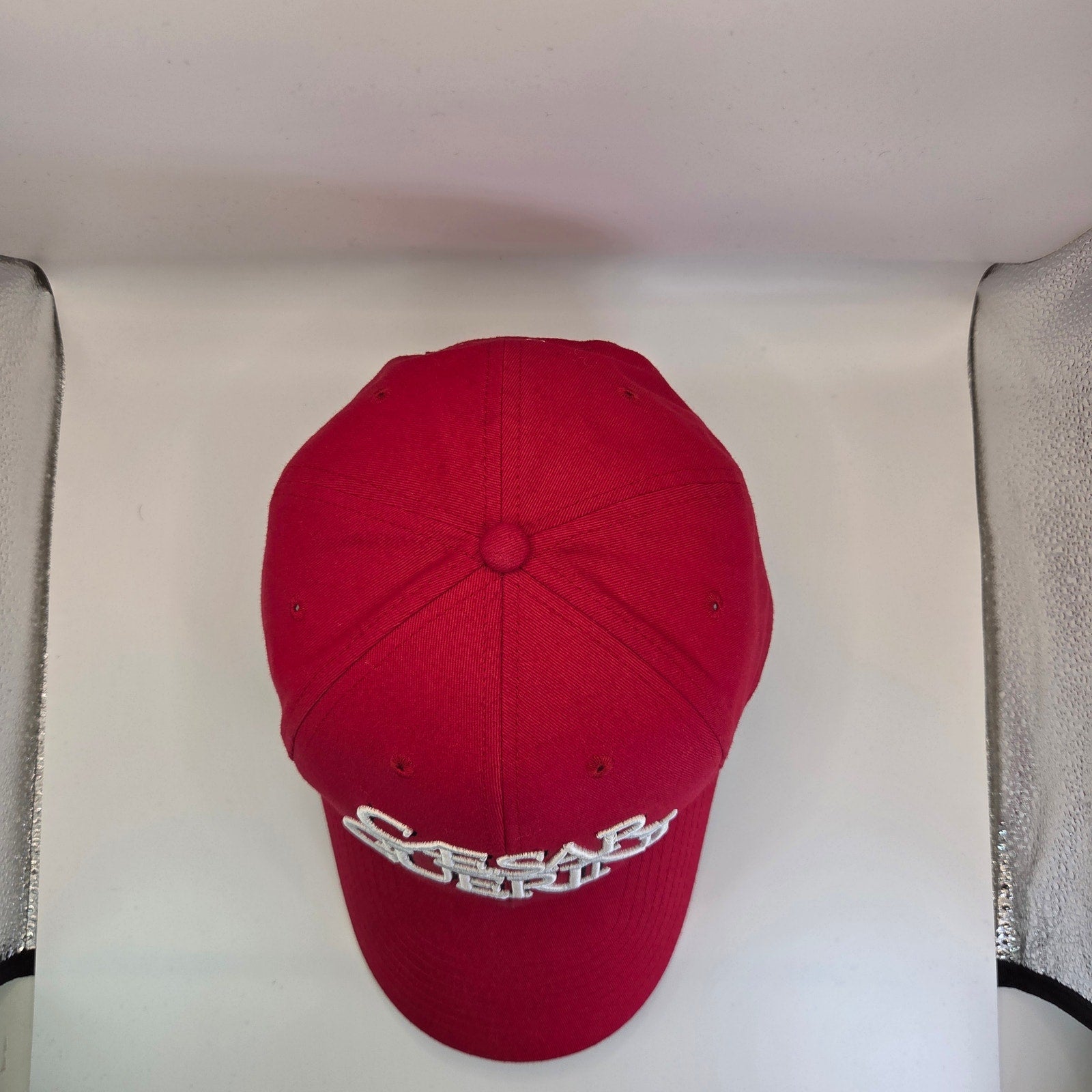 Caesar Guerini Red Baseball Hat Veni Vidi Vici Adjustable Cap Cotton