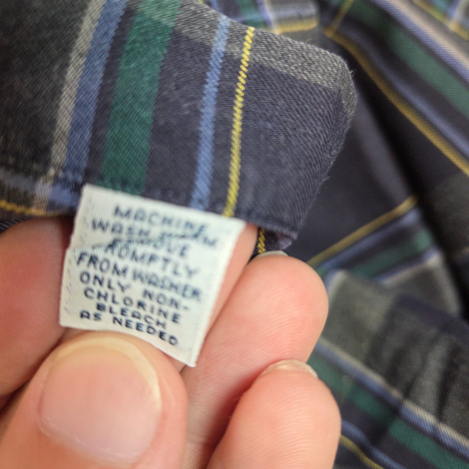 Vintage Ralph Lauren Blake XXL Plaid Button Down Shirt Blue Green Cotton