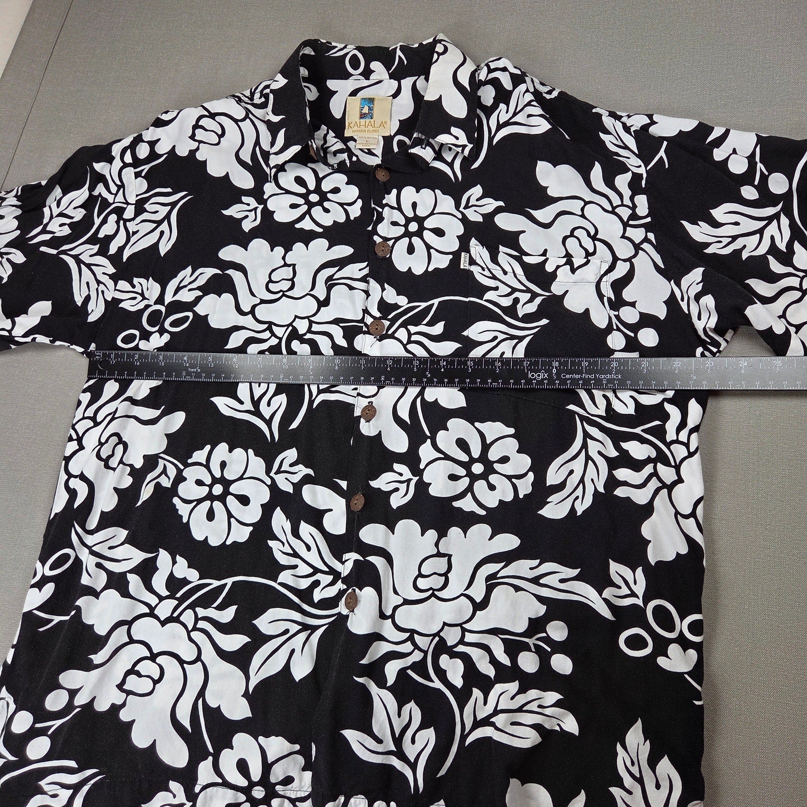 Kahala Hawaiian Islands Aloha Shirt Mens L Rayon Floral Made Hawaii USA