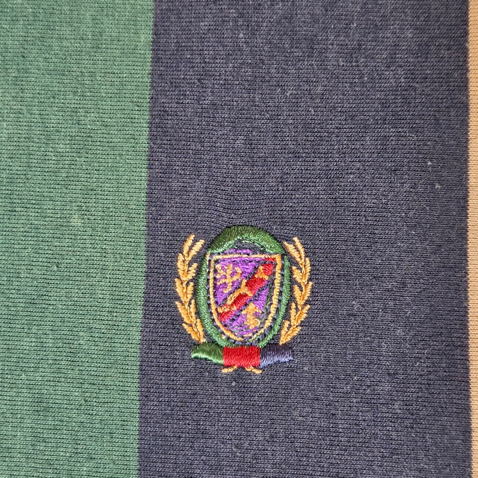 Knightsbridge Striped Polo Shirt XL Embroidered Crest Short Sleeve