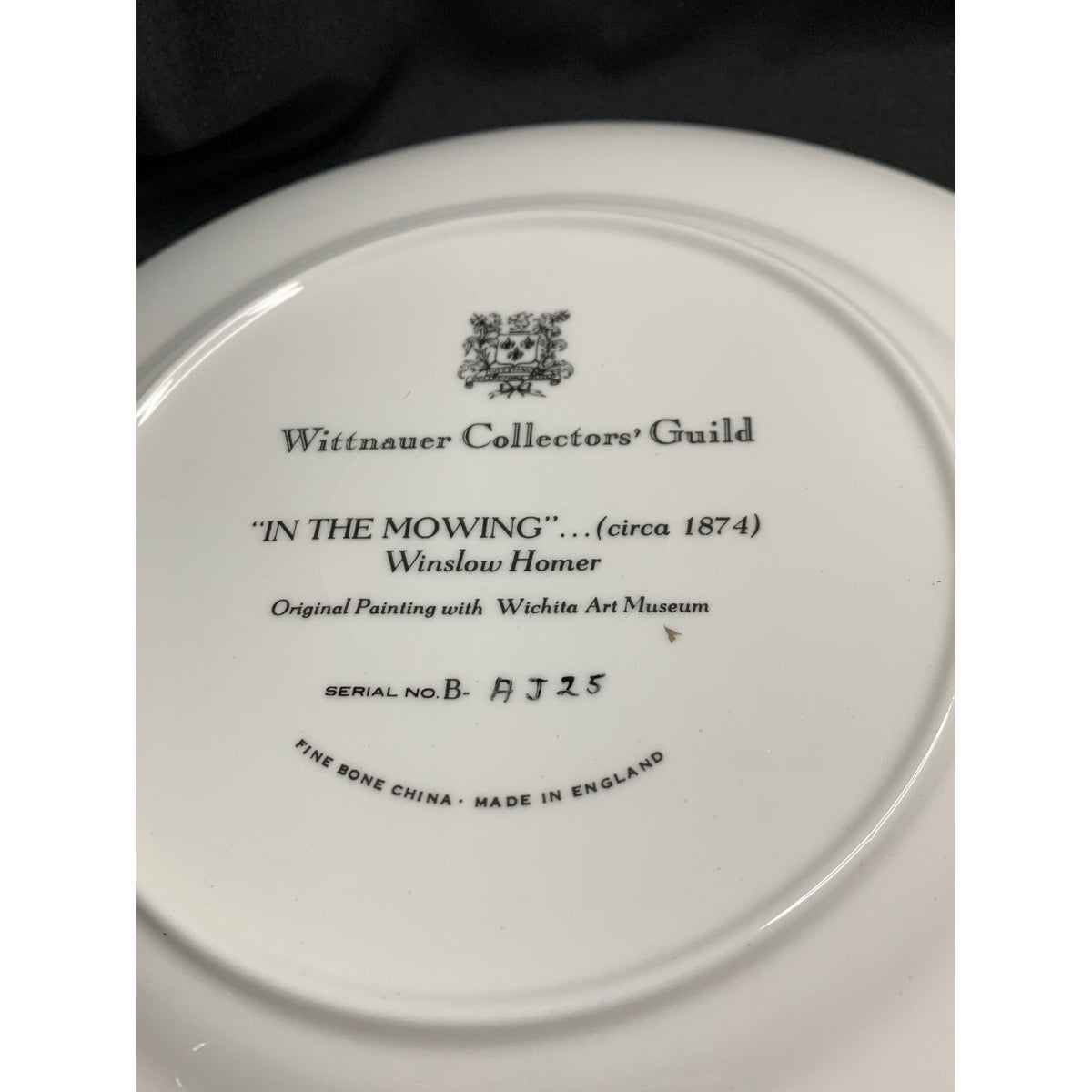 Vintage Wittnauer Collectors Guild Bone China Art Plates Set of 2 England